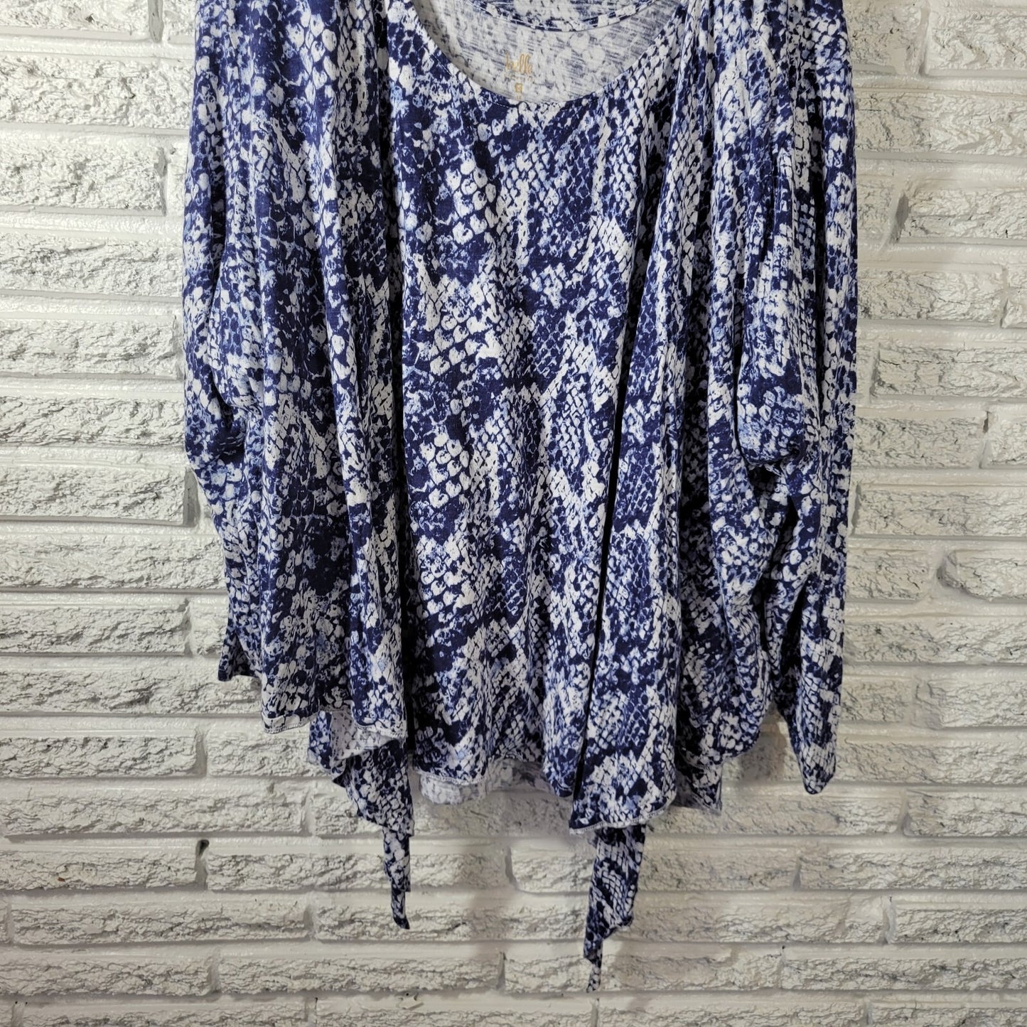 Kim Gravel Belle Women Top 4X Plus Open Overlay AND Tank Tied Hem Animal Print