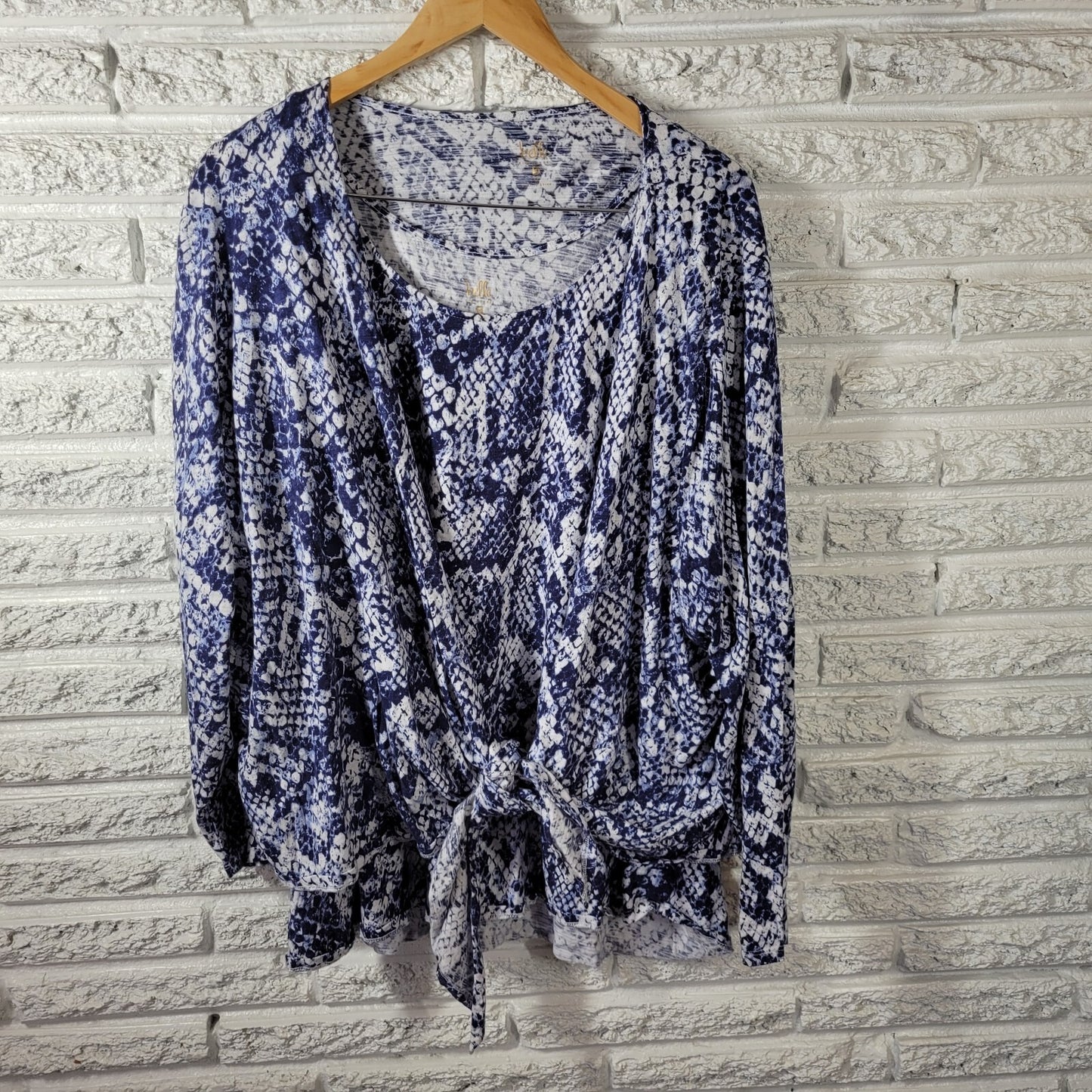 Kim Gravel Belle Women Top 4X Plus Open Overlay AND Tank Tied Hem Animal Print