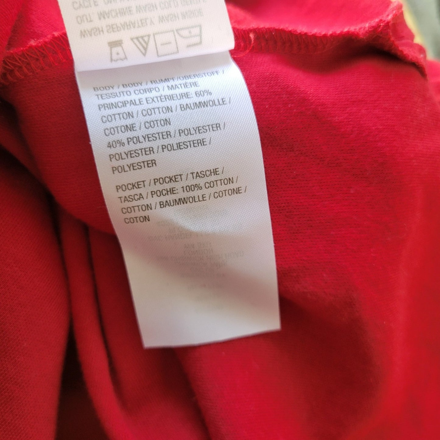 Quacker Factory QVC Womens Top 1X Plus Knit 3/4 Sleeve Red Studded Casual Pocket