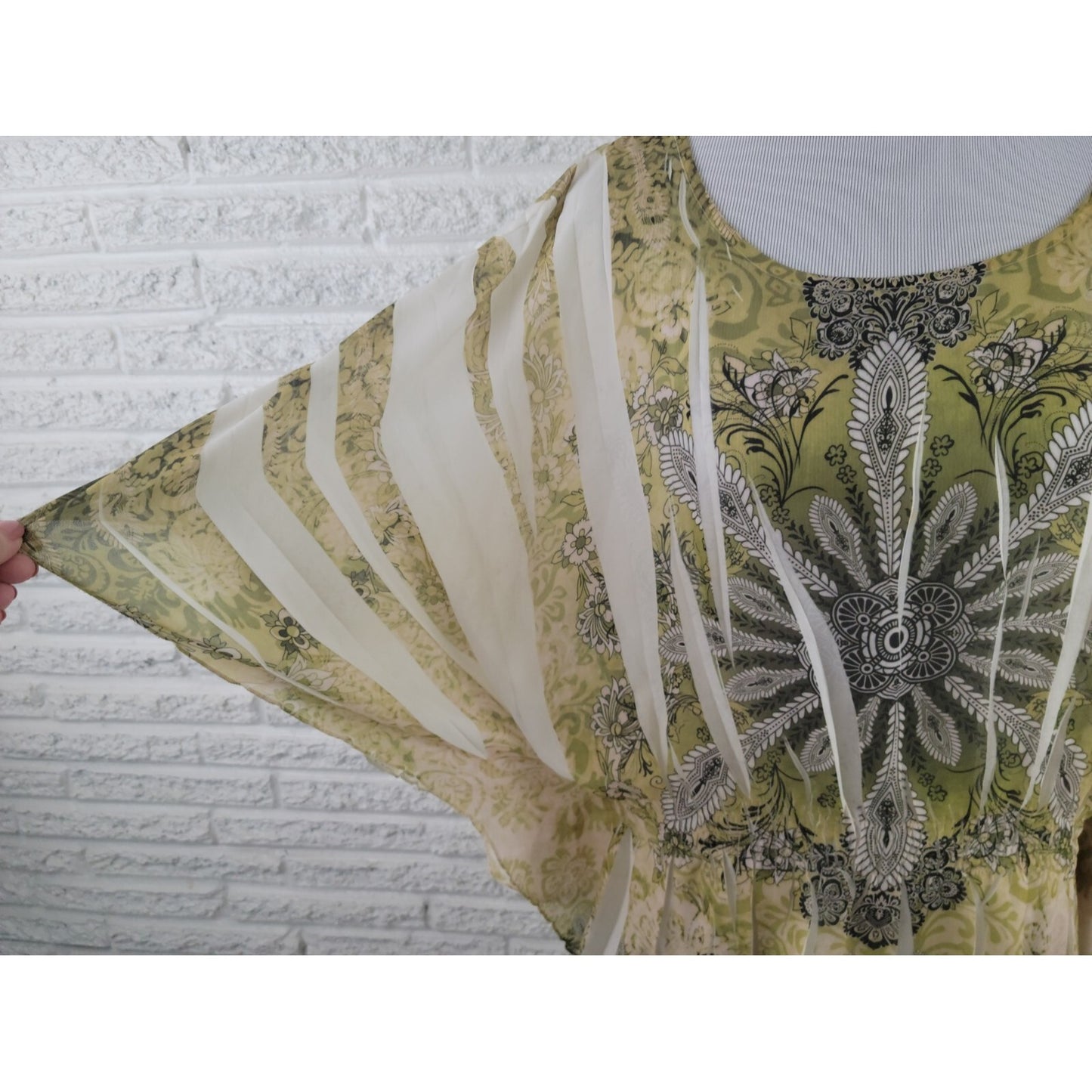 Cato Womens Top 18W 20W Plus Tunic Batwing Sleeve Sheer  Green Floral Comfy