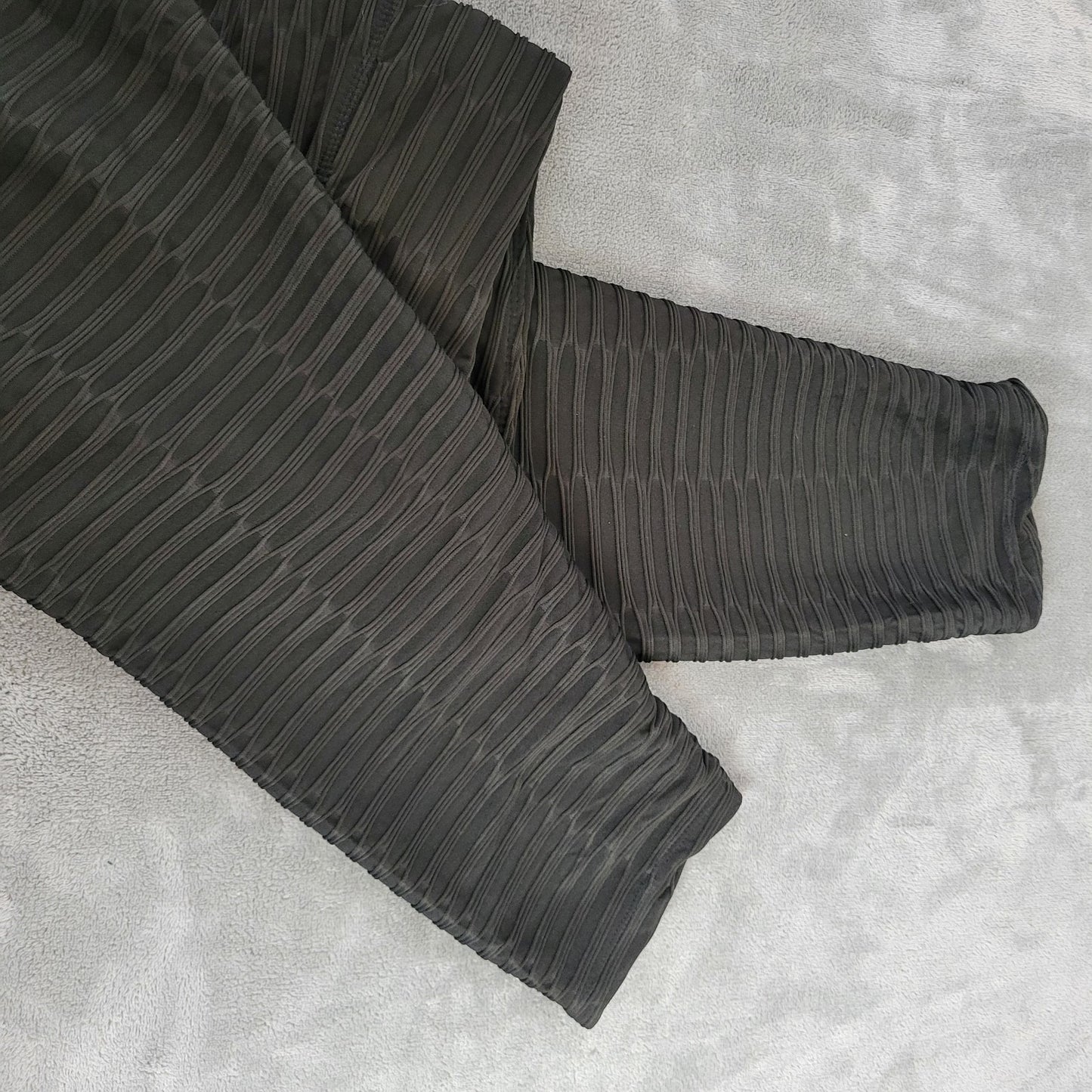 Nine West Active Women Leggings 3X Plus Black Pleated Pockets Poly Blend Workout