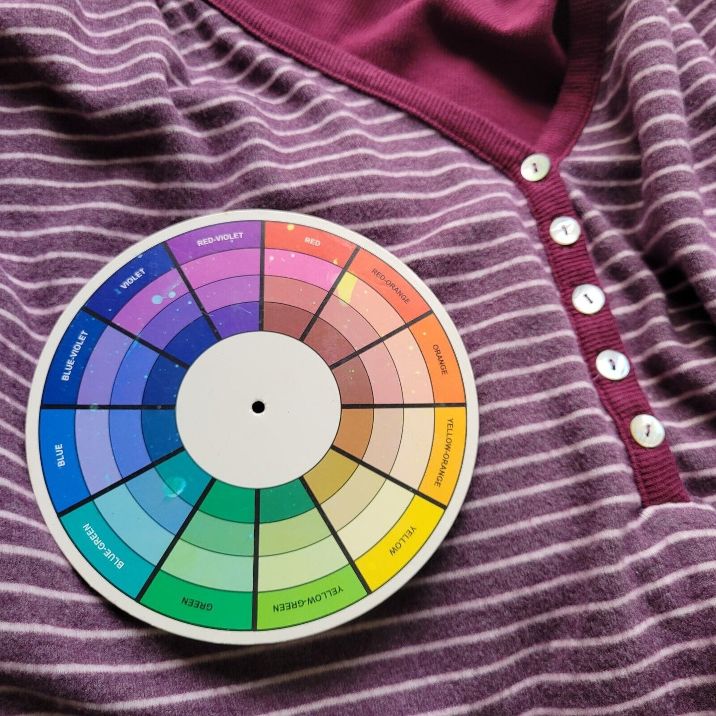 Suzanne Betro Weekend Womens Top 1X Plus 3/4 Sleeve Purple Stripe Poly Blend