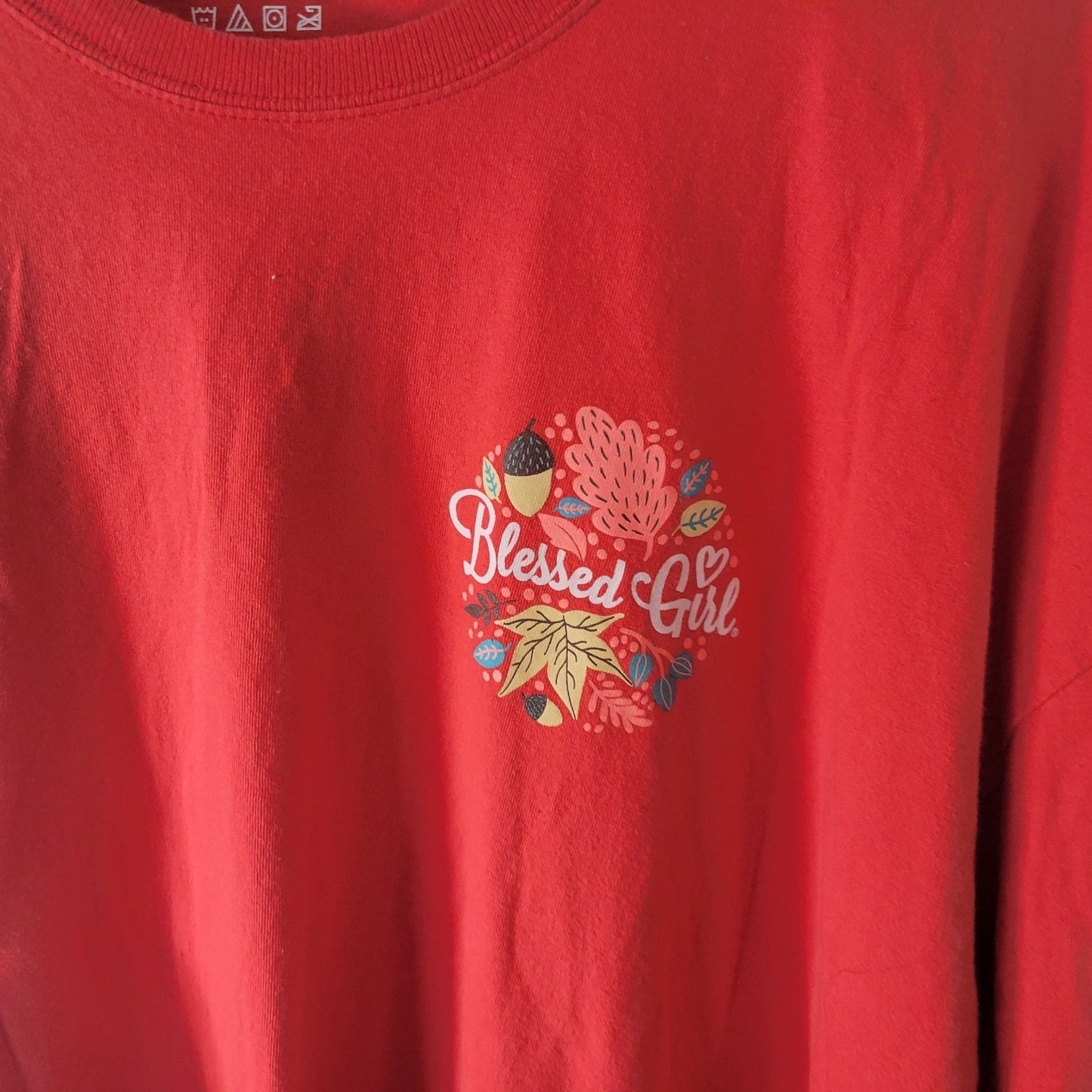 Thanksgiving Blessed Girl Women Top 3X Plus Tee Red Christian Psalm 100:4 Cotton