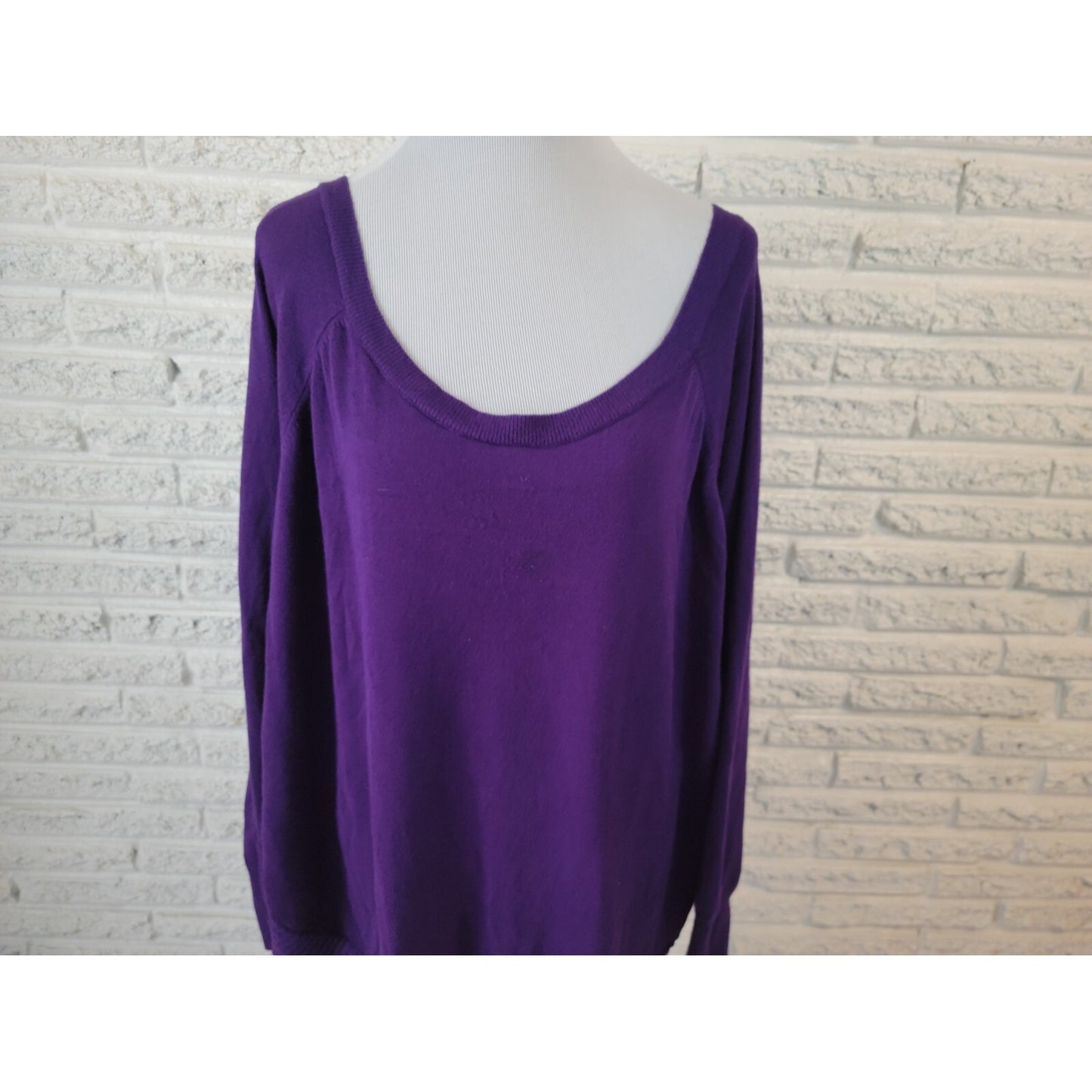Lane Bryant Women Sweater 26 28 Plus Pullover Long Sleeve Purple Career Casual