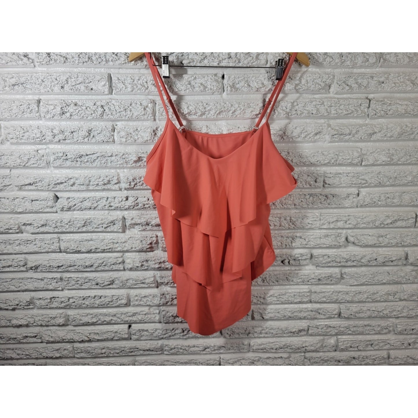Chicsoul Women Swimsuit XXXL 3XL Plus One Piece Peach Adjustable Spaghetti Strap