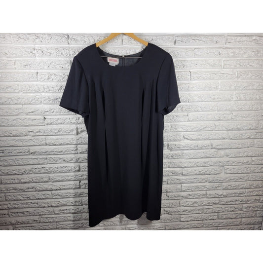 Maggy London Womens Dress 20 Short Sleeve Basic Black Zip Lined Office Casual