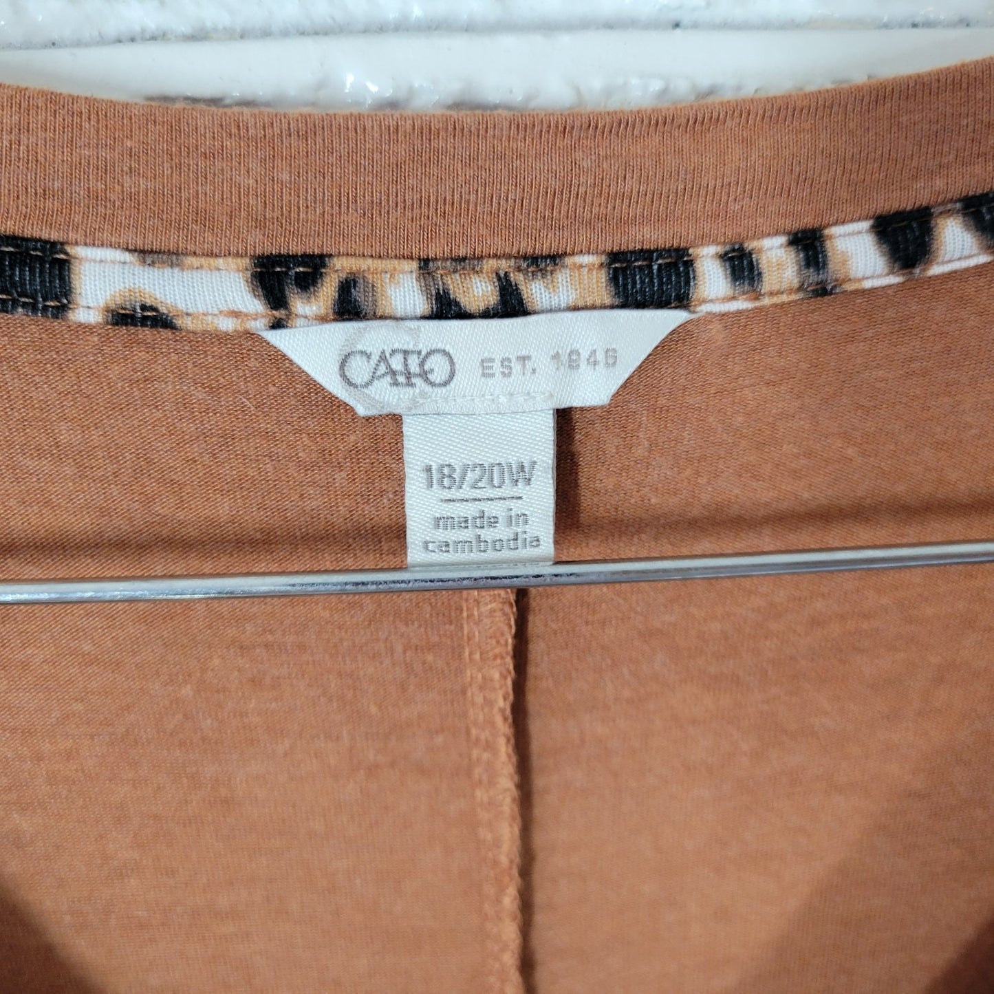 Cato Est 1946 Womens Dress 18W 20W Plus Brown Short Sleeve Pockets Casual Comfy