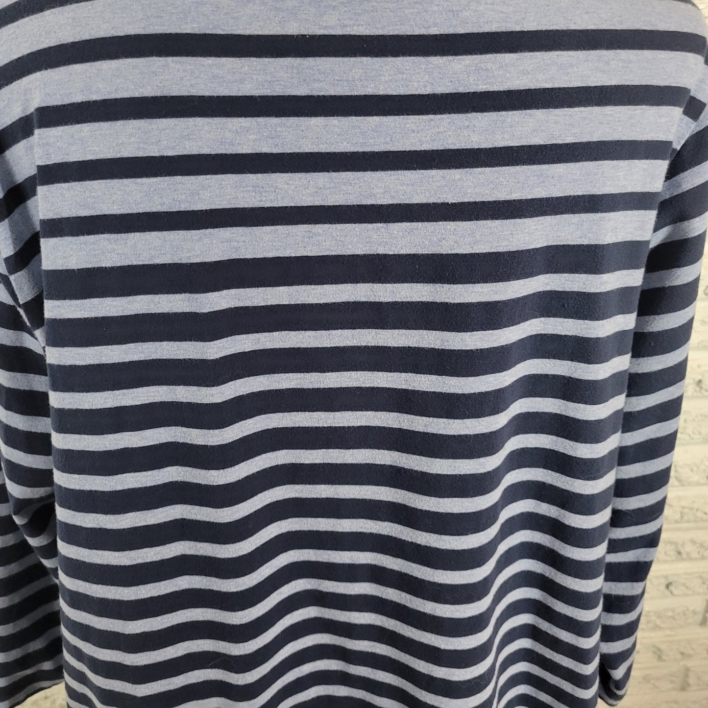Ruby Rd Womens Top 2X Plus Tee 3/4 Sleeve Blue Stripe Cotton Blend Comfy Casual