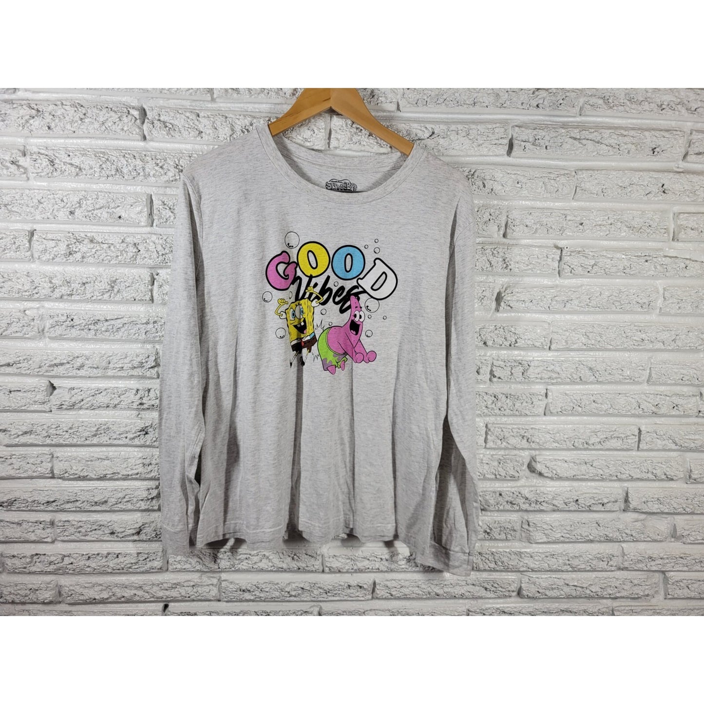 Sponge Bob Square Pants Womens Top XXXL Plus Tee Long Sleeve Cotton Blend 2021