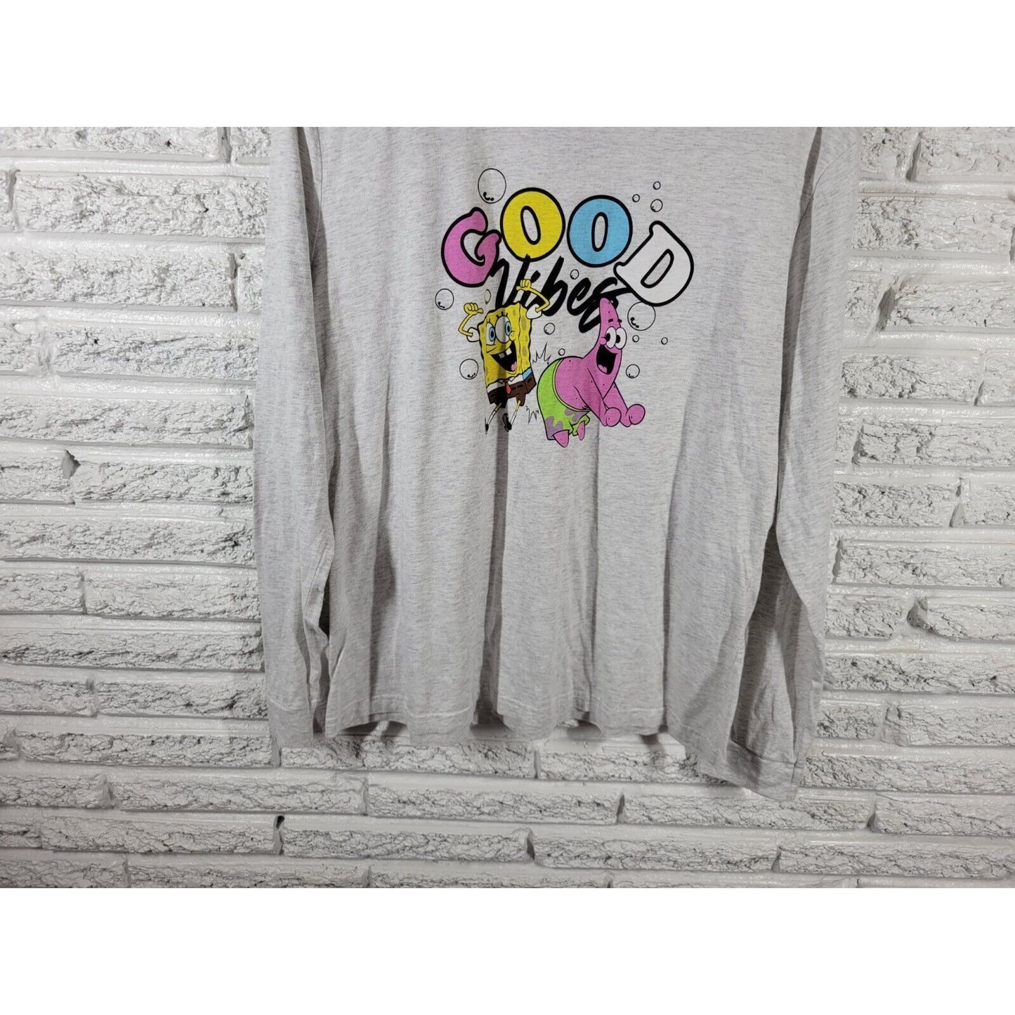 Sponge Bob Square Pants Womens Top XXXL Plus Tee Long Sleeve Cotton Blend 2021