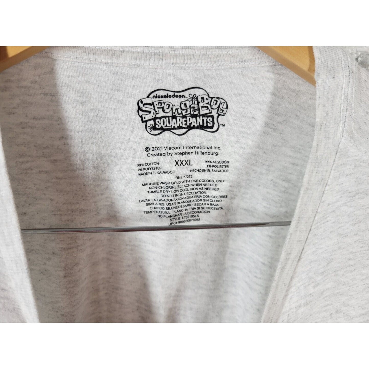 Sponge Bob Square Pants Womens Top XXXL Plus Tee Long Sleeve Cotton Blend 2021