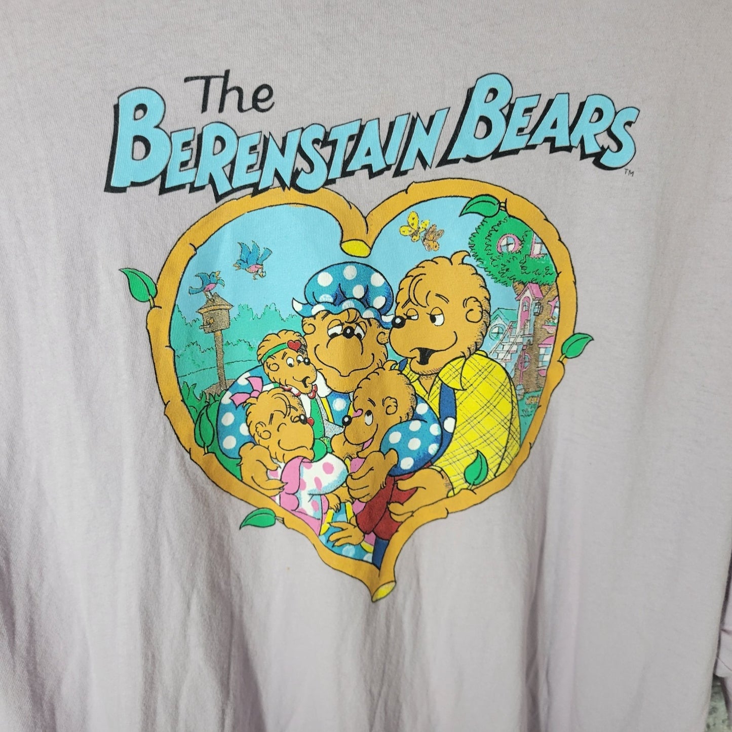 Bearenstain Bears One Size Tee Womens 1X Plus Muted Lavender Graphic Cotton Crew