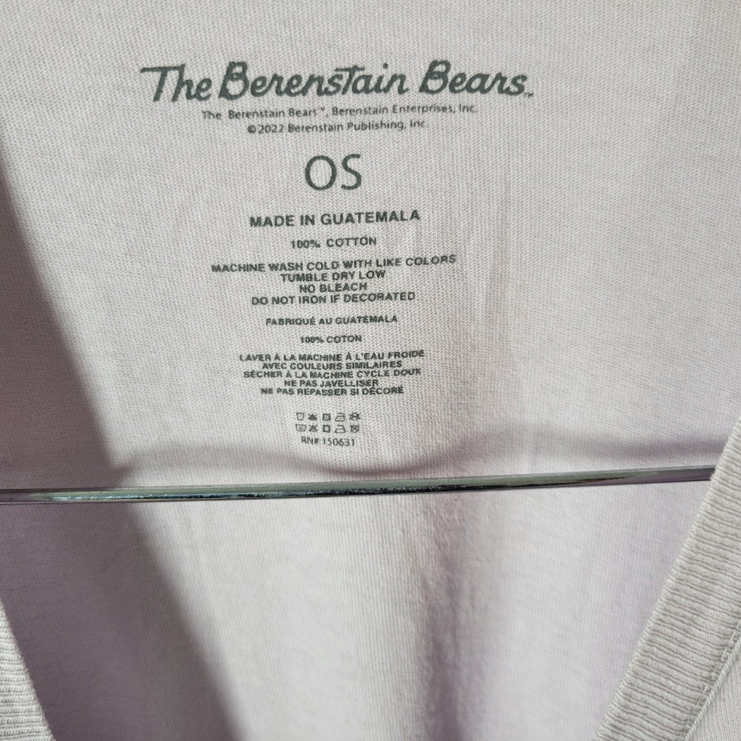 Bearenstain Bears One Size Tee Womens 1X Plus Muted Lavender Graphic Cotton Crew