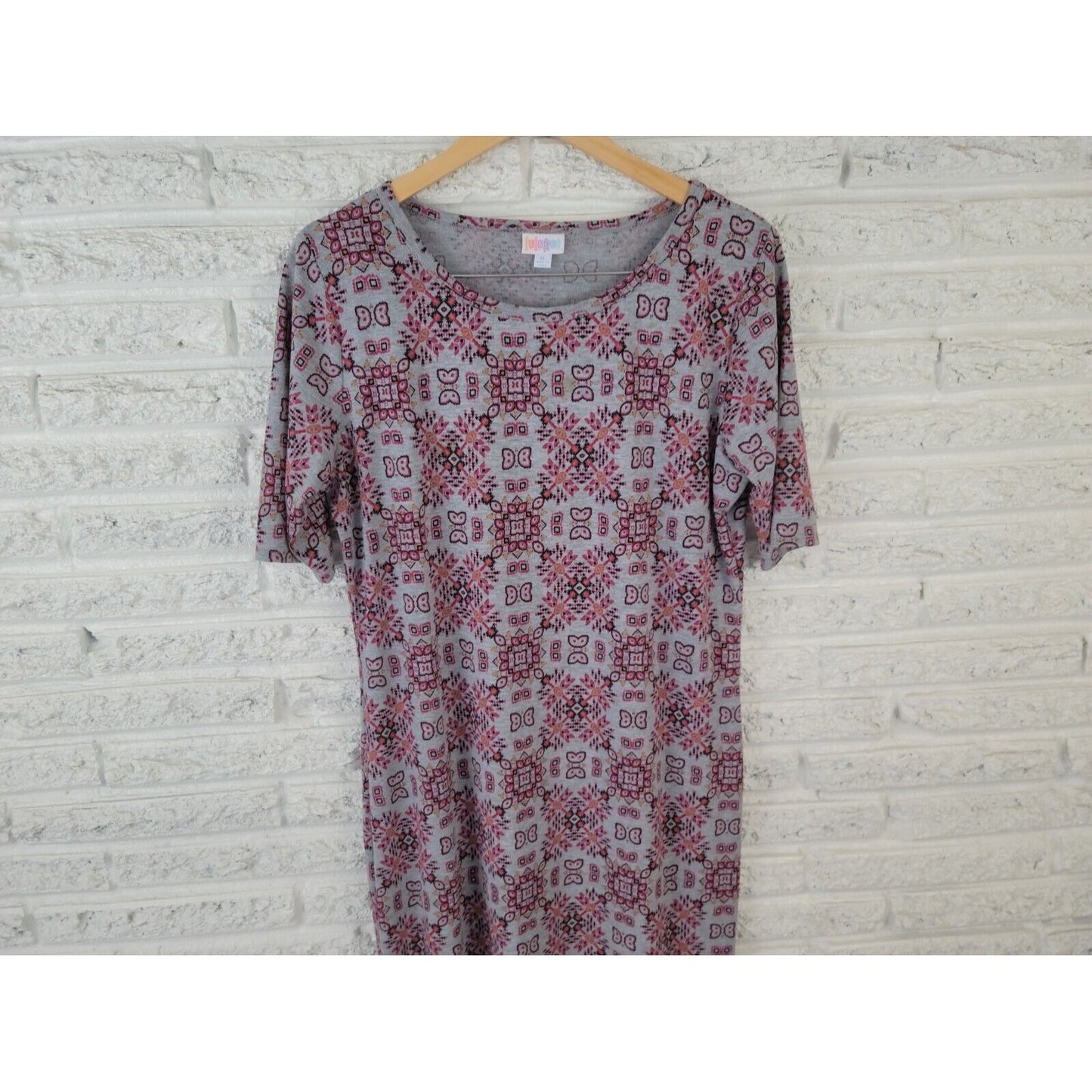 Lularoe Womens Dress Extra Large XL Shirt Pullover Gray Geometric Casual Comfy