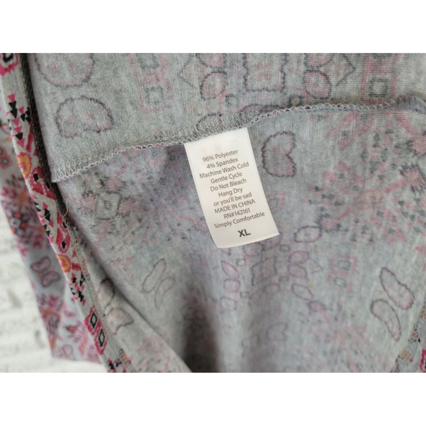 Lularoe Womens Dress Extra Large XL Shirt Pullover Gray Geometric Casual Comfy