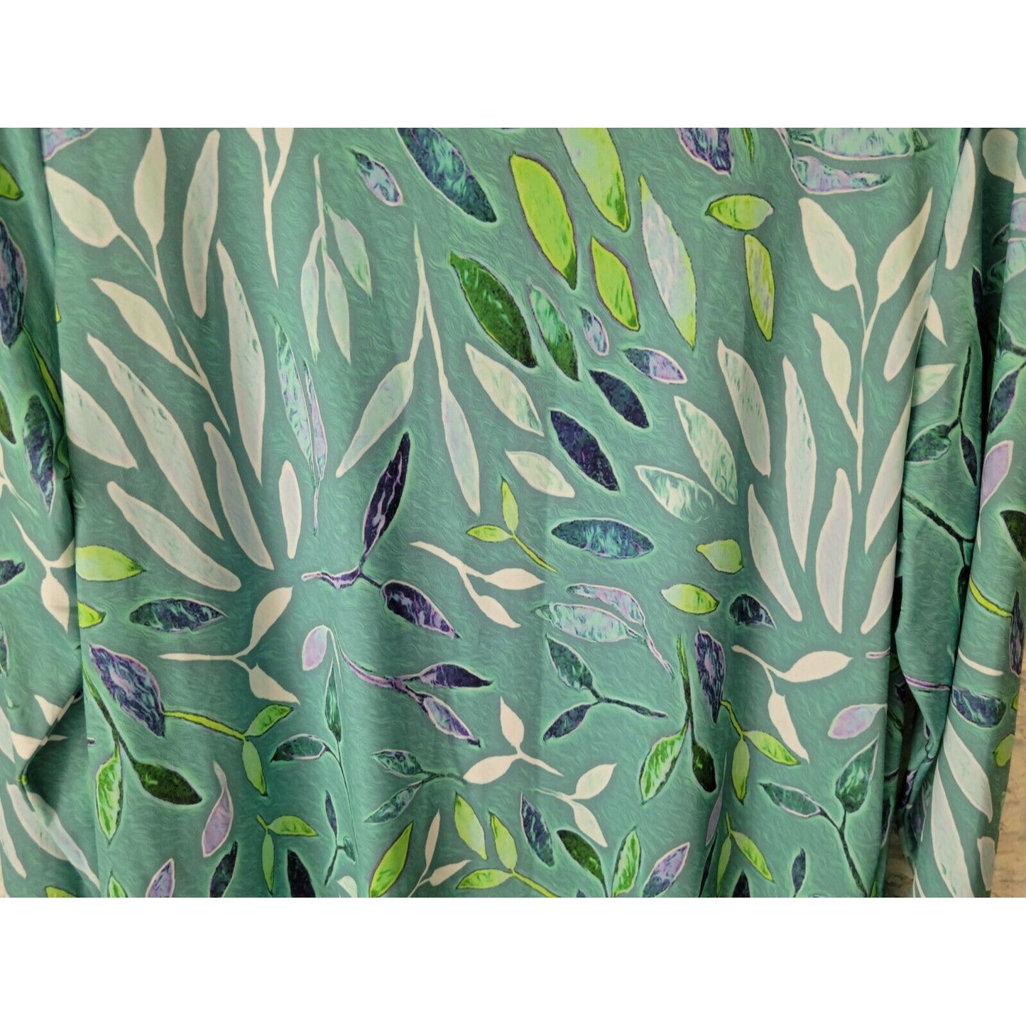 Lily by Firmiana Women Dress 1XL Plus Mini Shirt Blue Floral Pullover Poly Blend