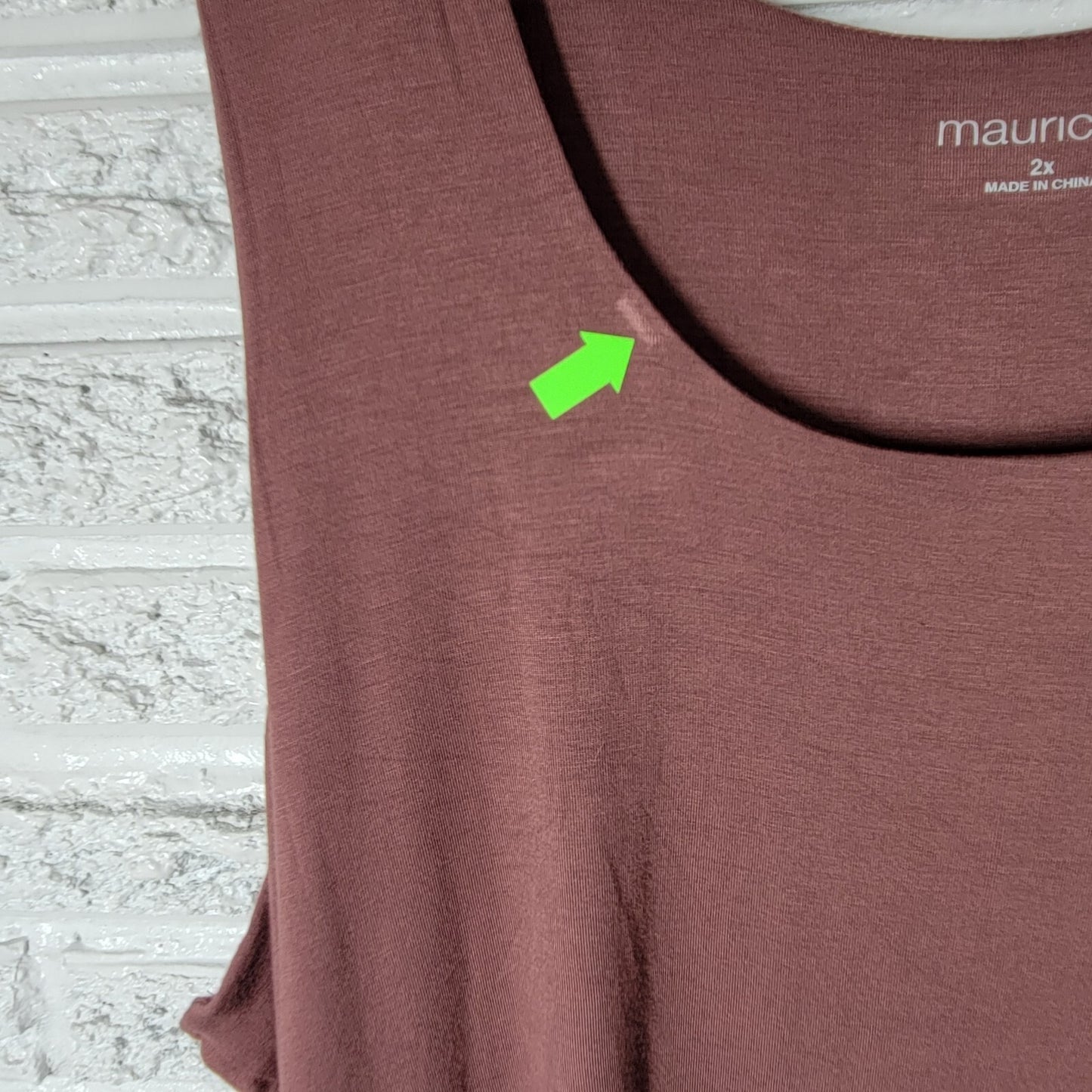 Maurices Womens Top 2X Plus Tank Sleeveless Brown Rayon Spandex Comfy Casual