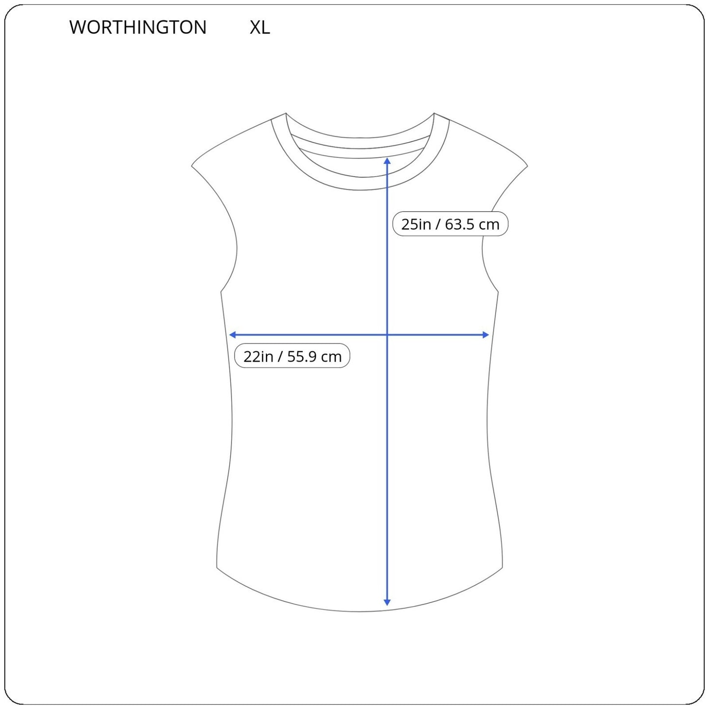 Worthington Womens Top Extra Large Sleeveless Casual Watercolor Poly Blend Blue