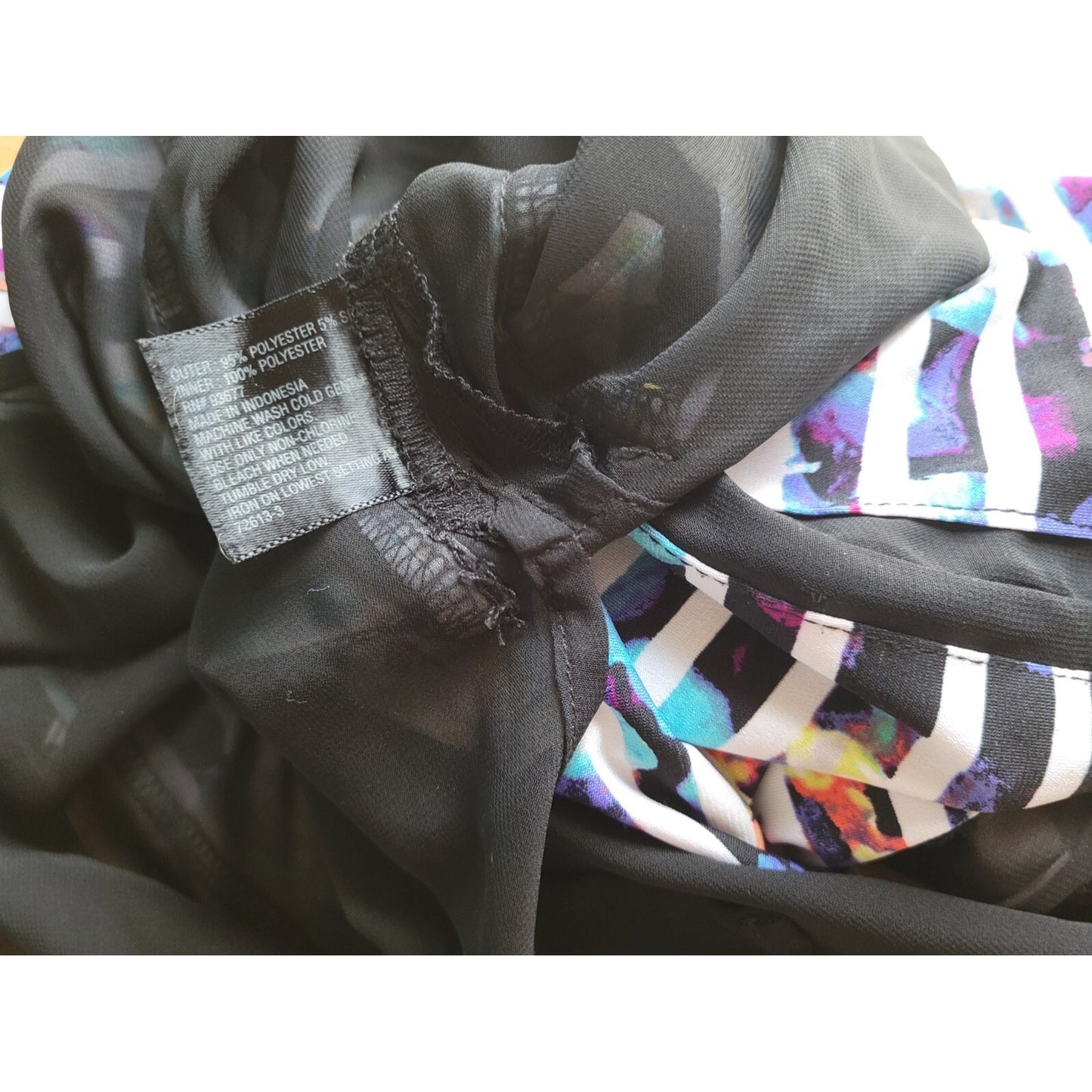 Worthington Womens Top Extra Large Sleeveless Casual Watercolor Poly Blend Blue