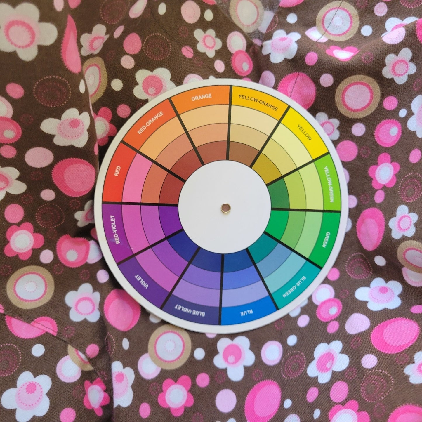 Dickies Unisex Scrub Top 4XL Plus Brown Pink Floral Cotton Pockets Medical Vet