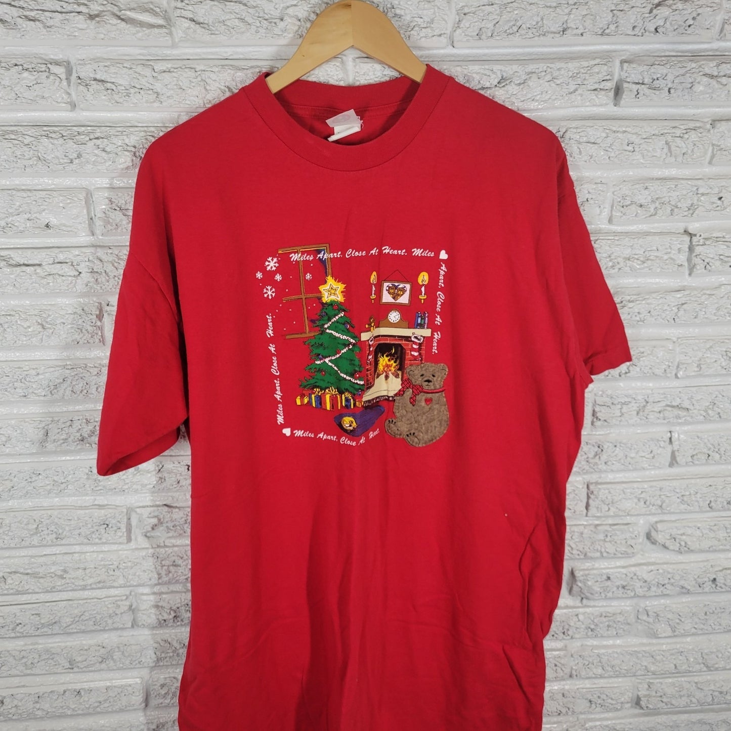 Christmas Heartland Apparel Womens Pajama Top One Size Long Cotton Red Lounge