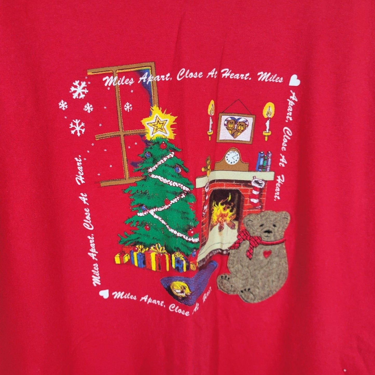 Christmas Heartland Apparel Womens Pajama Top One Size Long Cotton Red Lounge