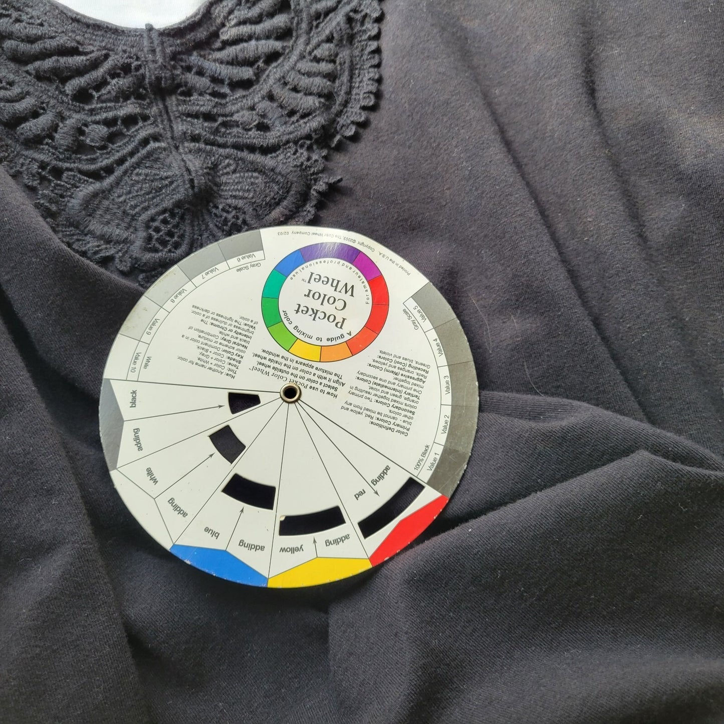 Catherines Womens Top 2X Plus 3/4 Sleeve Black Cotton Blend Lace Trim Comfy