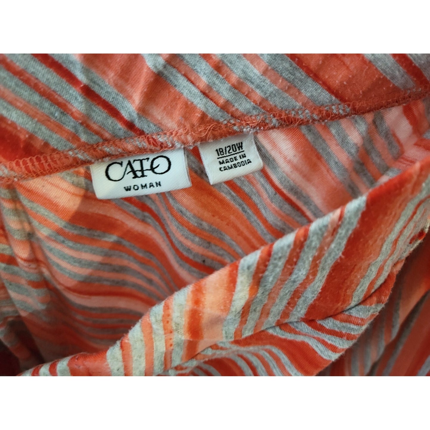 Cato Women Skirt 18W 20W Plus Pull On Maxi Red Stripe Casual Straight Stretchy