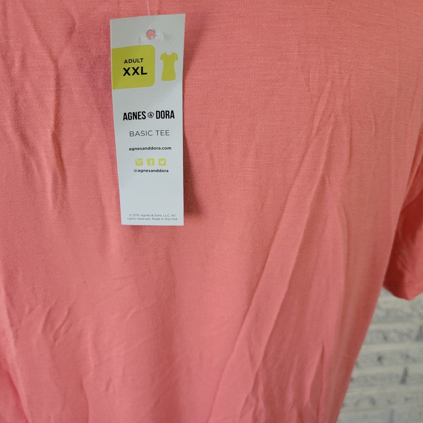 Agnes Dora Womens Top 2XL Plus Tee Short Sleeve Orange Lightweight Rayon Blend