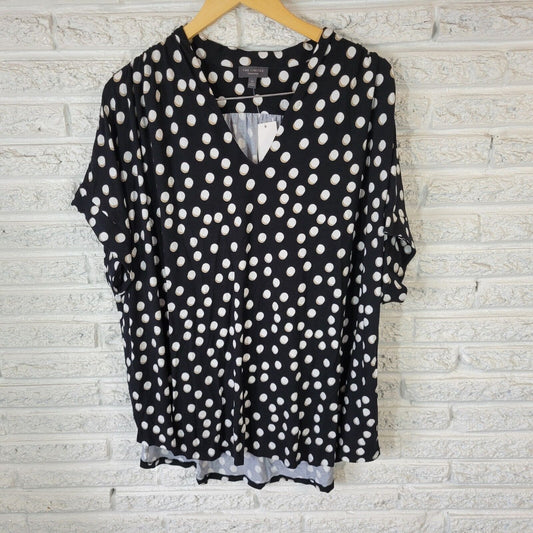 Limited Womens Top 3X Plus Tee Tunic Black Gumball Shadow Rayon Comfy Casual