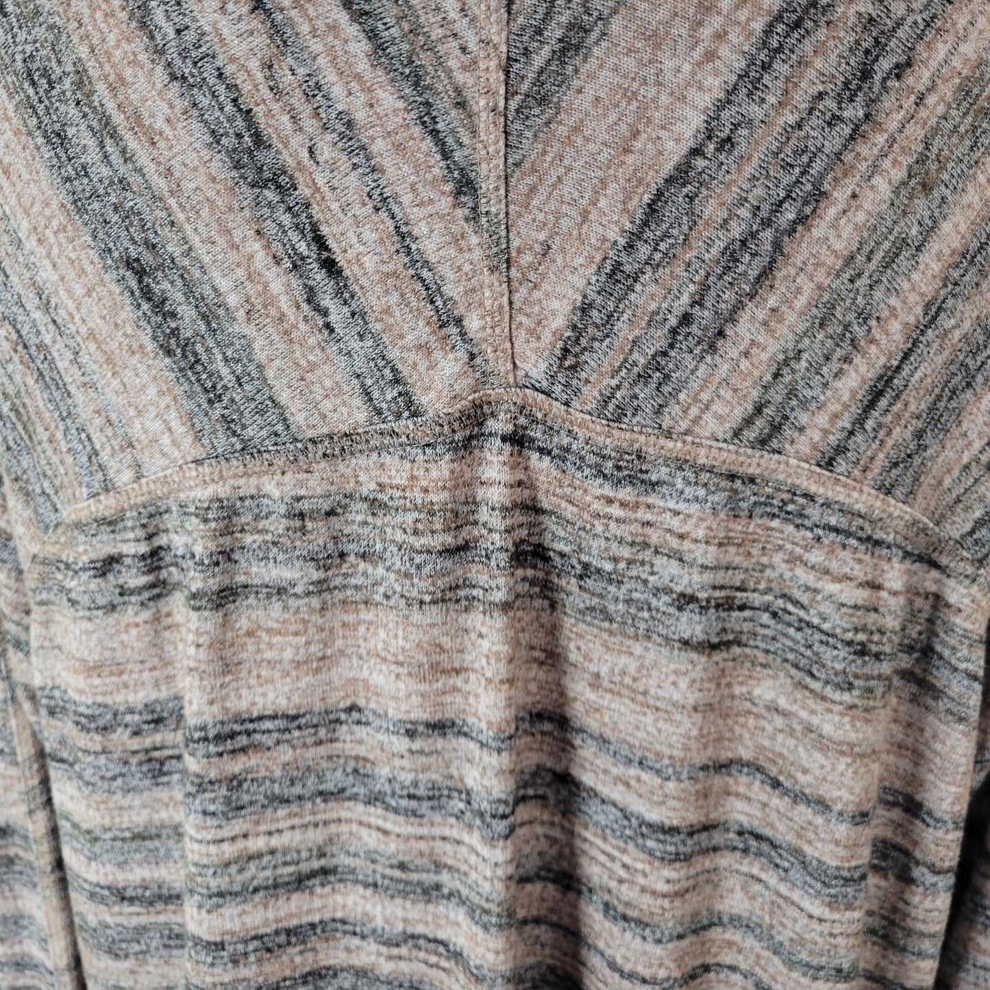 Sonoma Womens Top 1X Plus Long Sleeve Black Heather Knit Comfy Casual Poly Blend