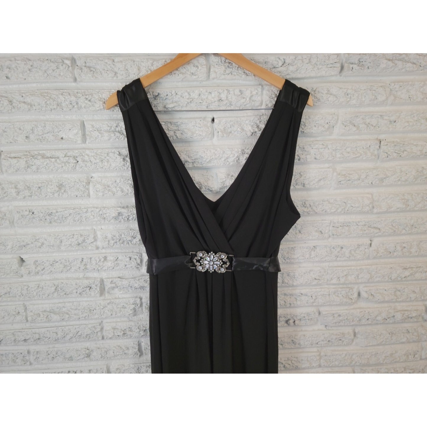 Scarlett Nite Womens Dress 22 Plus Sleeveless Party Black Poly Blend Elegant