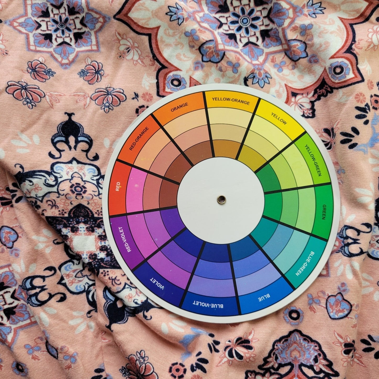 Agnes & Dora XL Tunic Top Pink Blue Geometric Mandala Boat Neck 3/4 Dolman