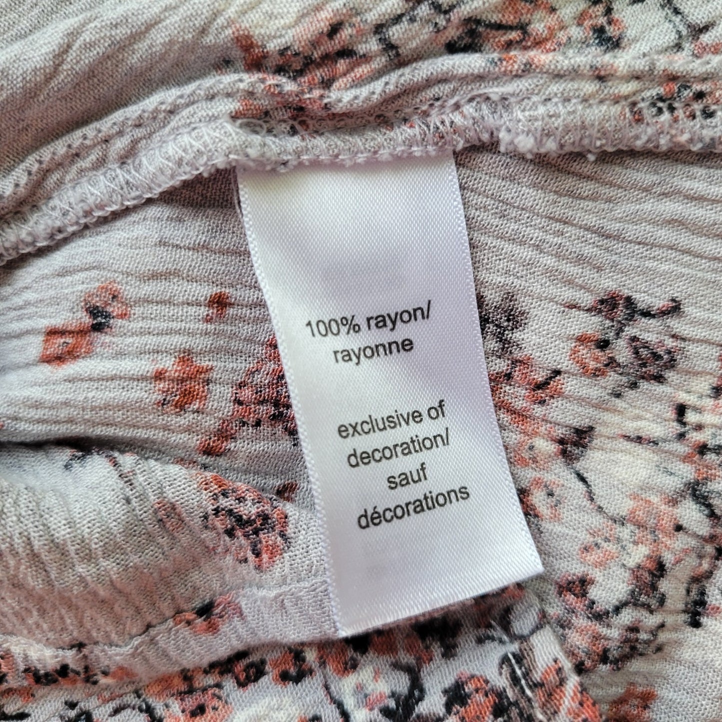 Maurices Womens Top Extra Large XL Baby Doll Gray Floral Lace Trim Sash Casual