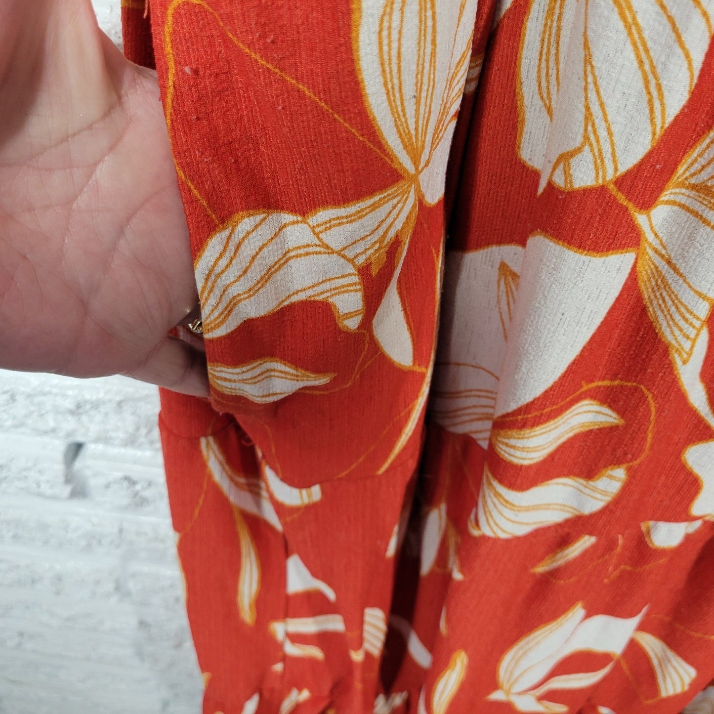 Ava Viv Women Dress 4X Plus Sleeveless Red Floral Poly Blend Ruffle Comfy Casual