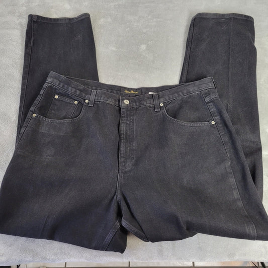 Ashley Stewart 22 Tall Plus Size Jeans Black 100% Cotton Straight Leg 5-Pocket