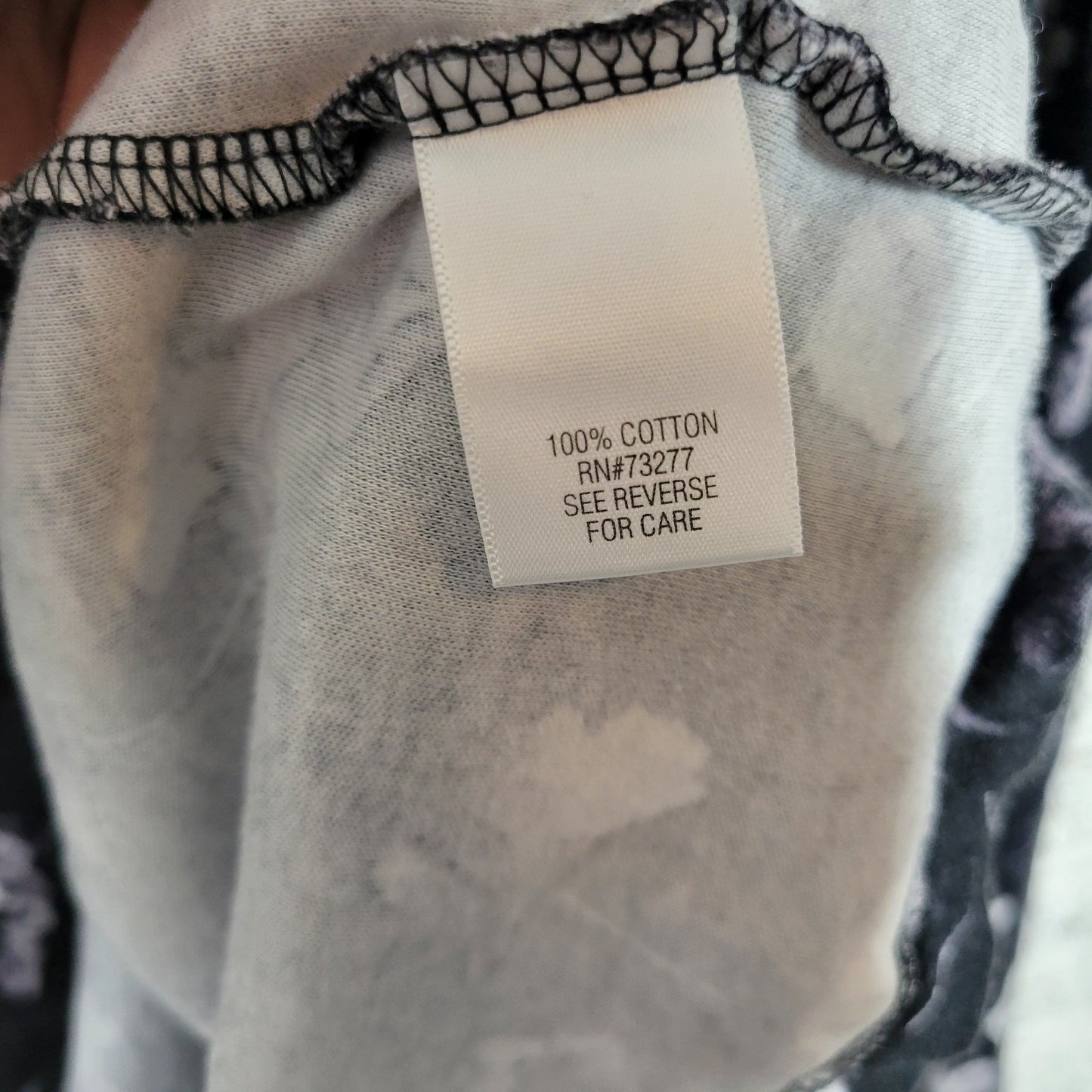 Croft Barrow Womens Top 3X Plus Tee Classic Long Sleeve Black Gray Floral Comfy