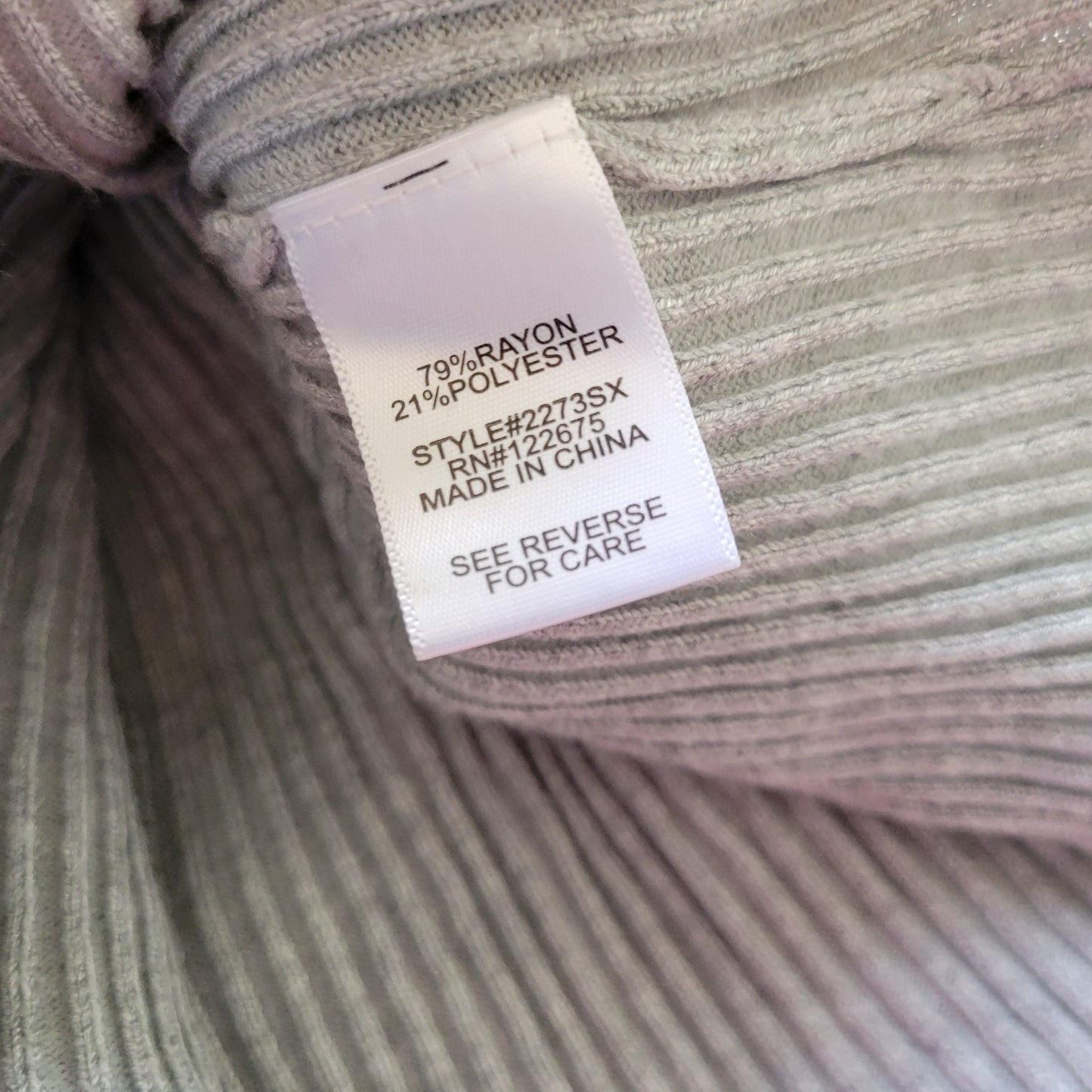 Lety Me Women Sweater Extra Large Quarter Button Gray Ribbed Knit Soft Casual