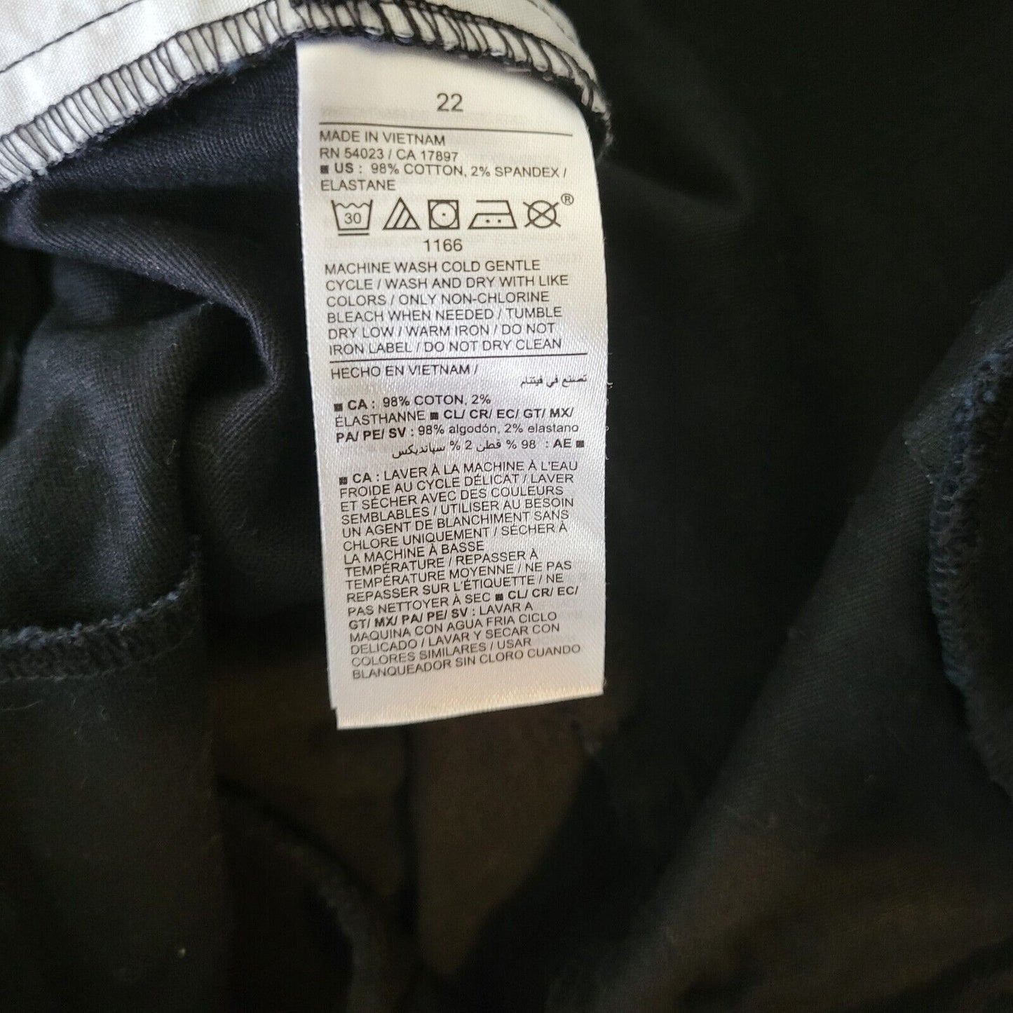 Old Navy Women Pants 22 Plus Skinny Cropped Black Zip Fly Comfy Adjustable Waist