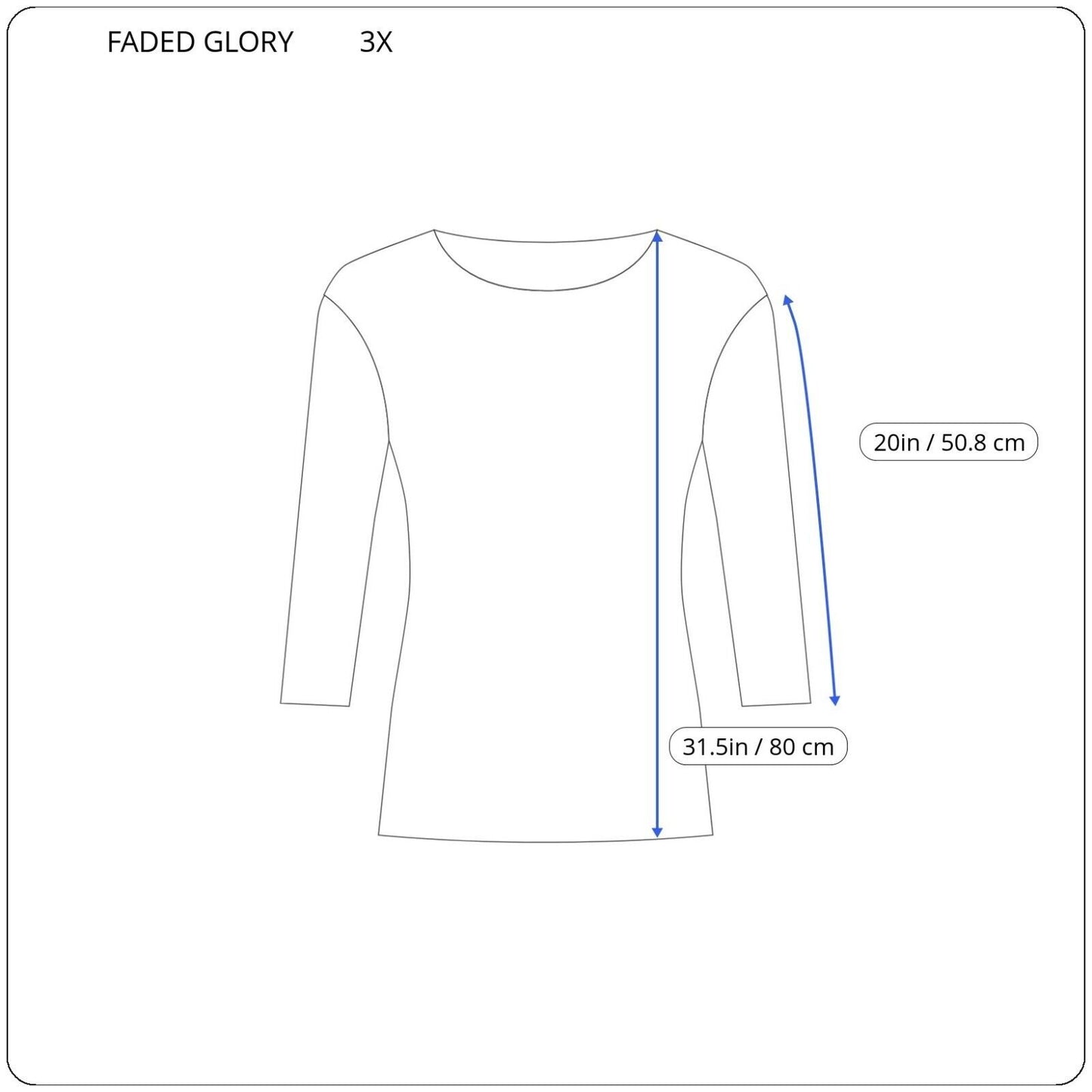 Faded Glory Womens Top 3X Cardigan Open Roll Tab 3/4 Sleeve Blue Stripe Pockets