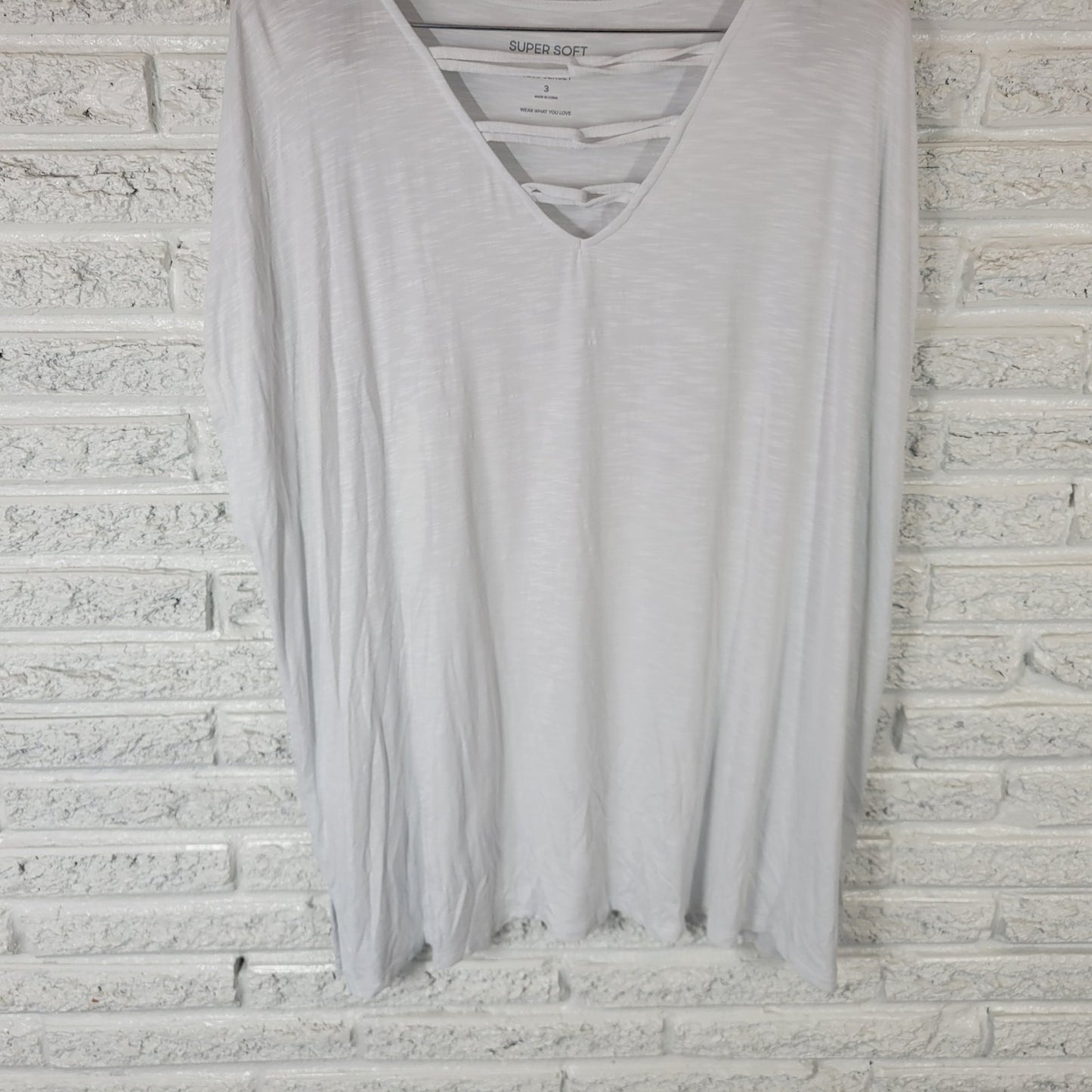 Torrid Super Soft Womens Top 3 3X Plus Tee Slub Jersey Comfy Sleeveless White