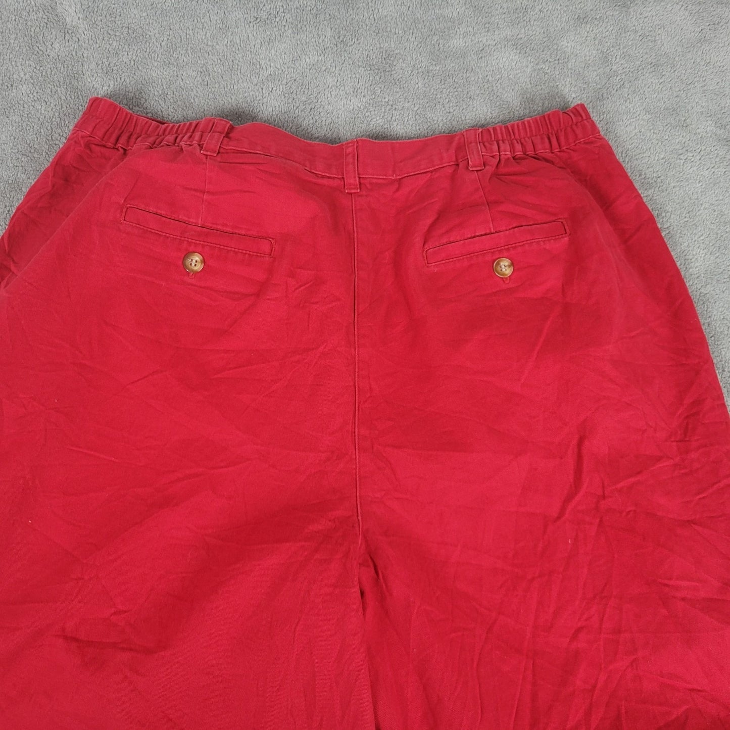 Karen Scott Sport Womens Shorts 18 Plus Cotton Red Zip Fly Lightweight Cuffed