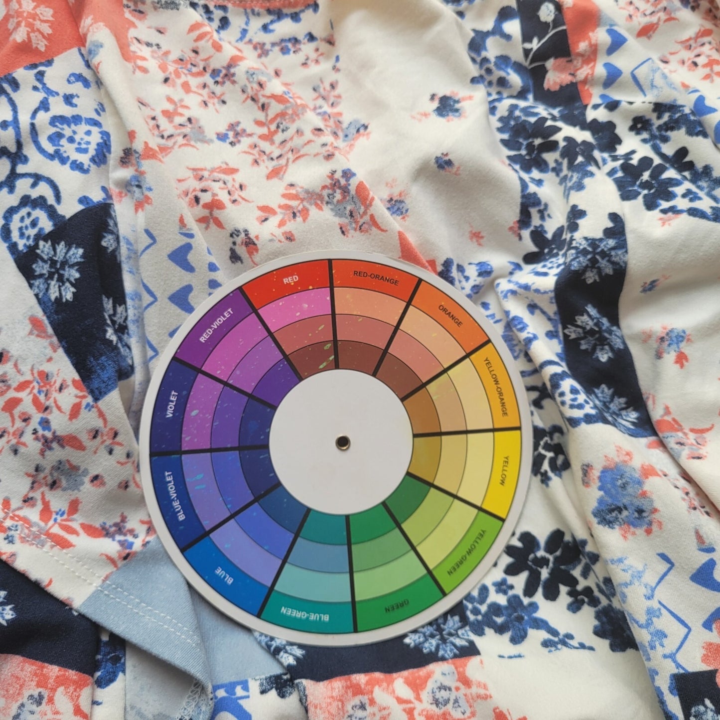 Cato Est 1946 Womens Top 22W 24W Plus Swing Blue Pink Floral Patchwork Tied Hem