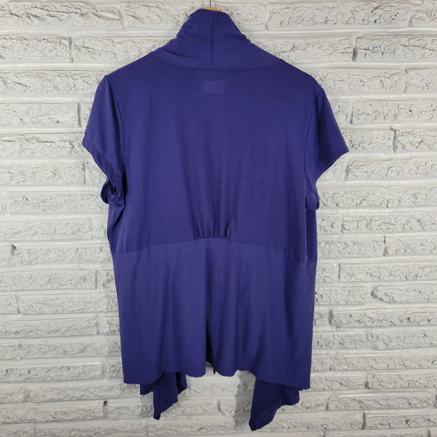 Eddie Bauer Women Top 2XL Plus Cardigan Open Overlay Blue Poly Blend Lightweight