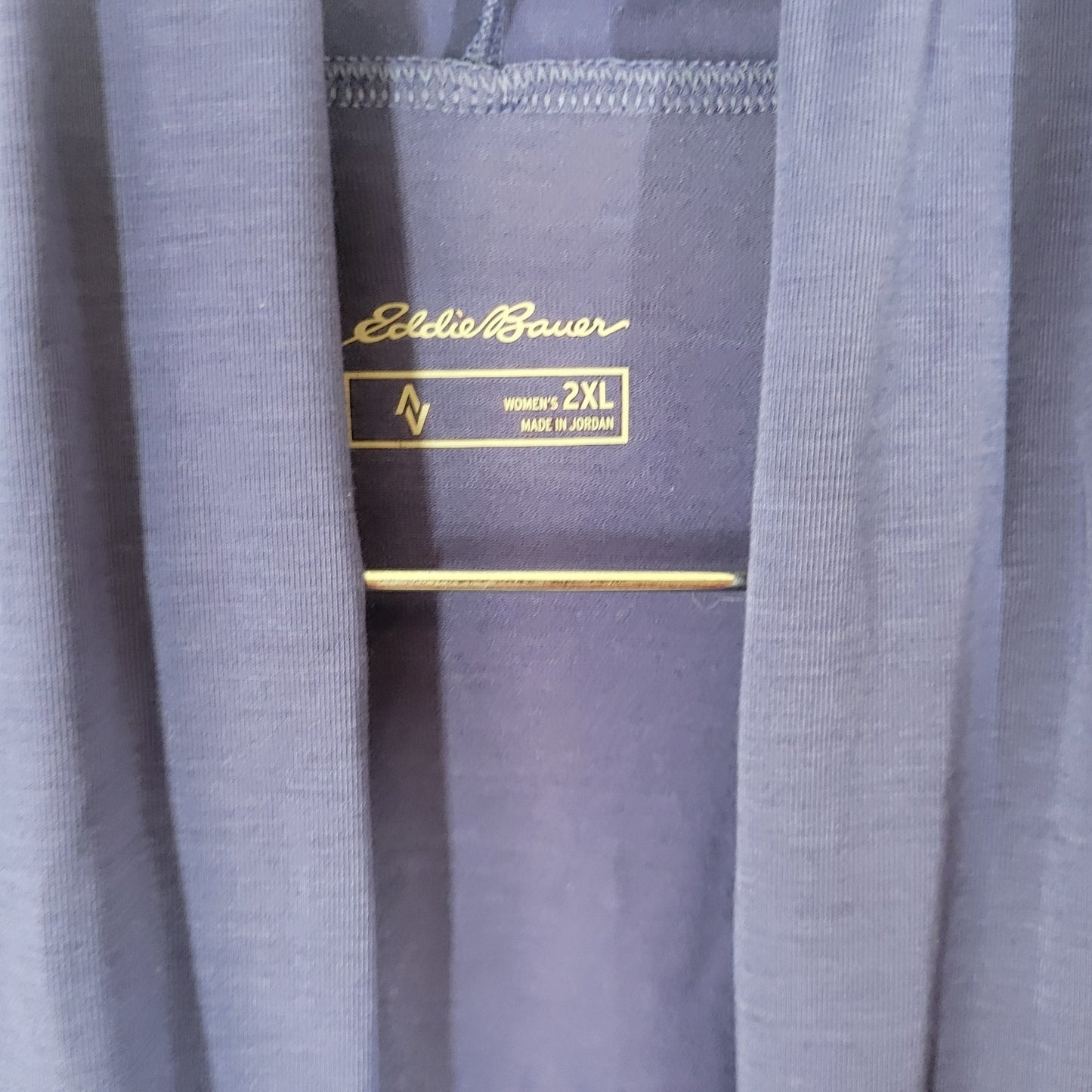 Eddie Bauer Women Top 2XL Plus Cardigan Open Overlay Blue Poly Blend Lightweight