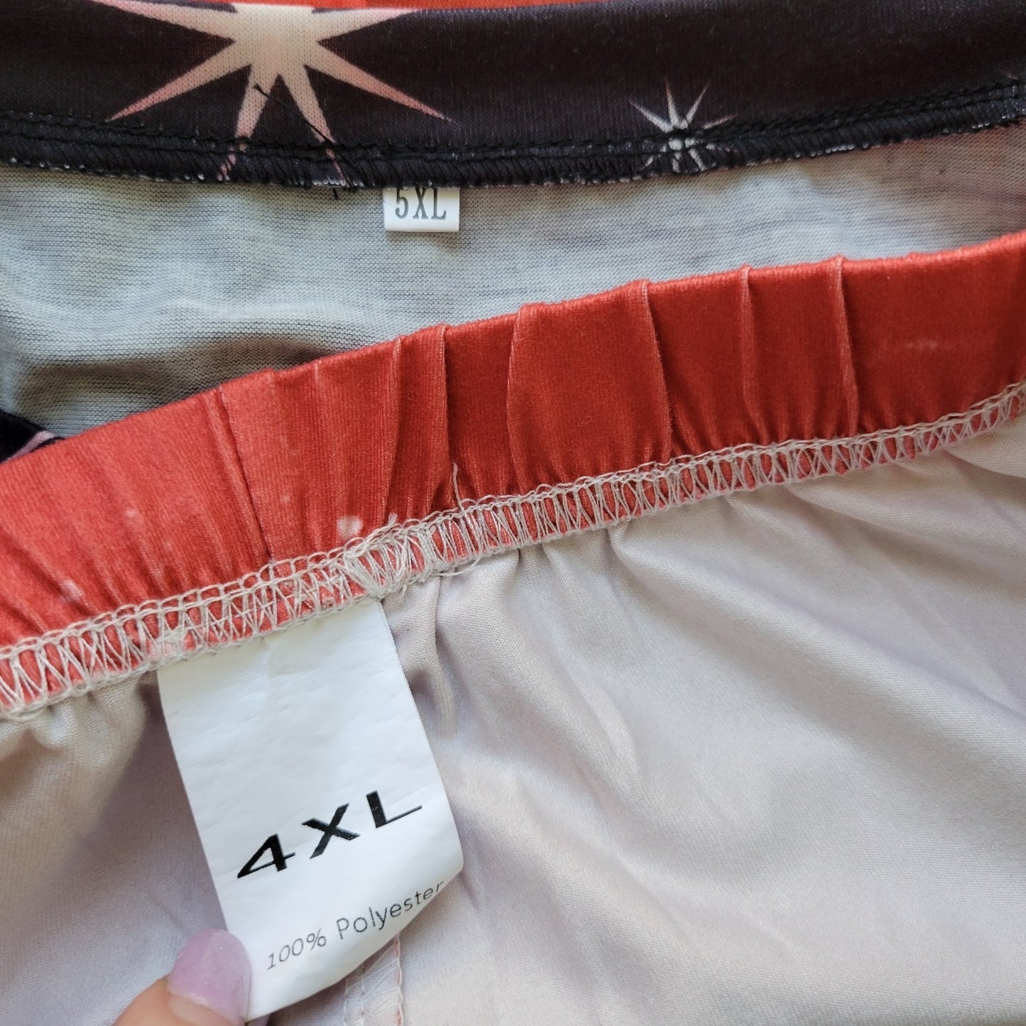 Christmas Womens Pajama Set 4XL 5XL Red Black Trees Poly Blend Loungewear Comfy