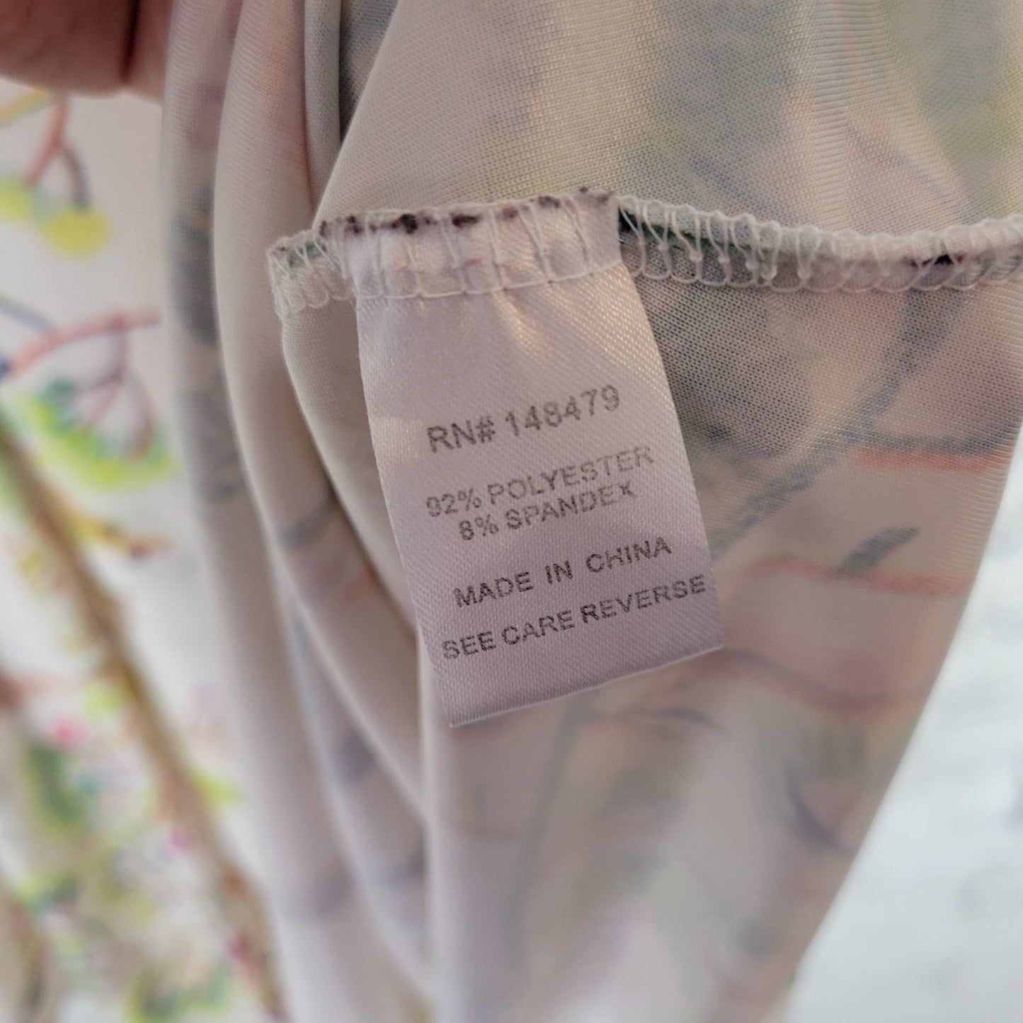 Lily Firmiana Womens Dress 1X Plus Mini Short Sleeve Birds Floral Poly Blend