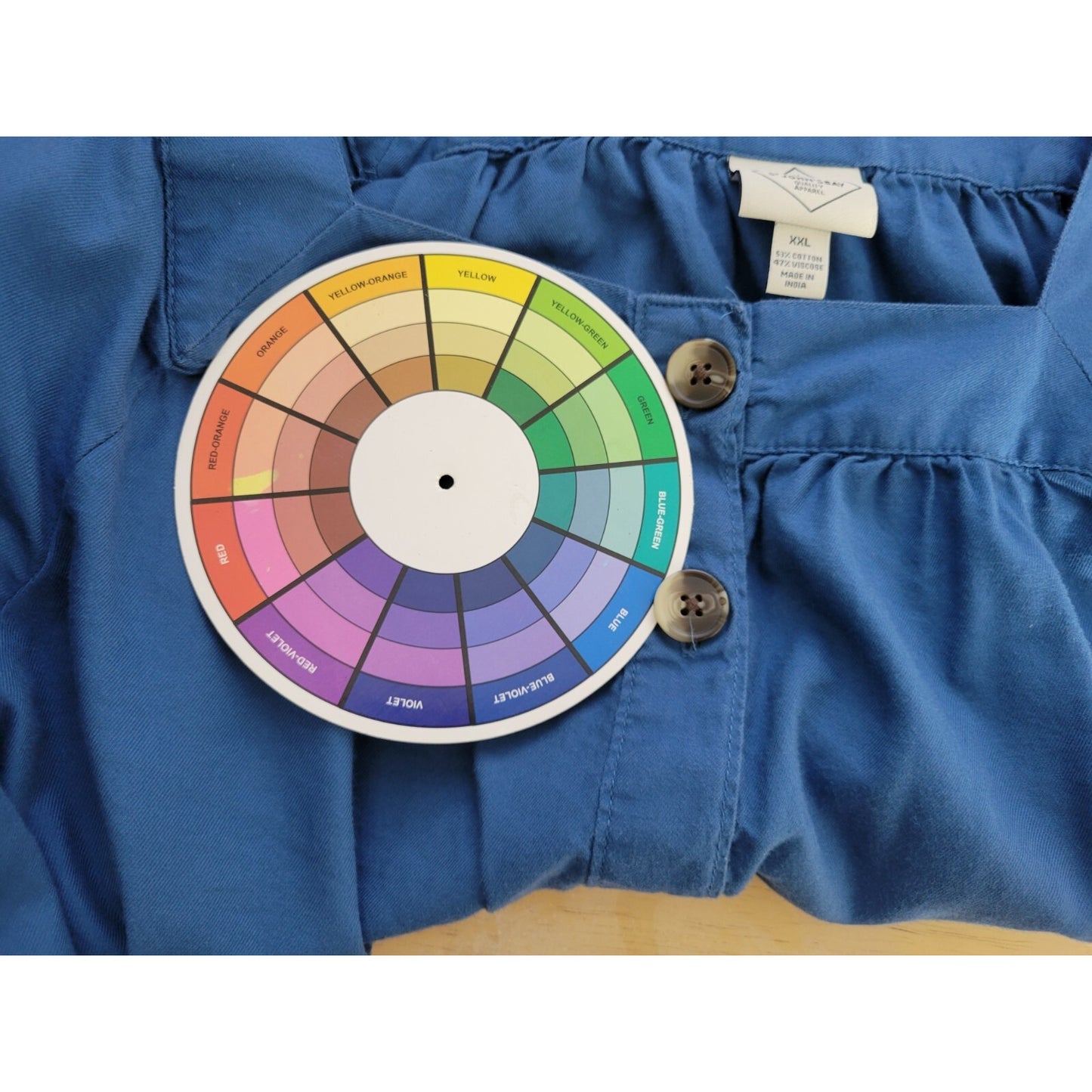 St Johns Bay Womens Top XXL Plus Long Sleeve Square Neck Button Up Casual Blue