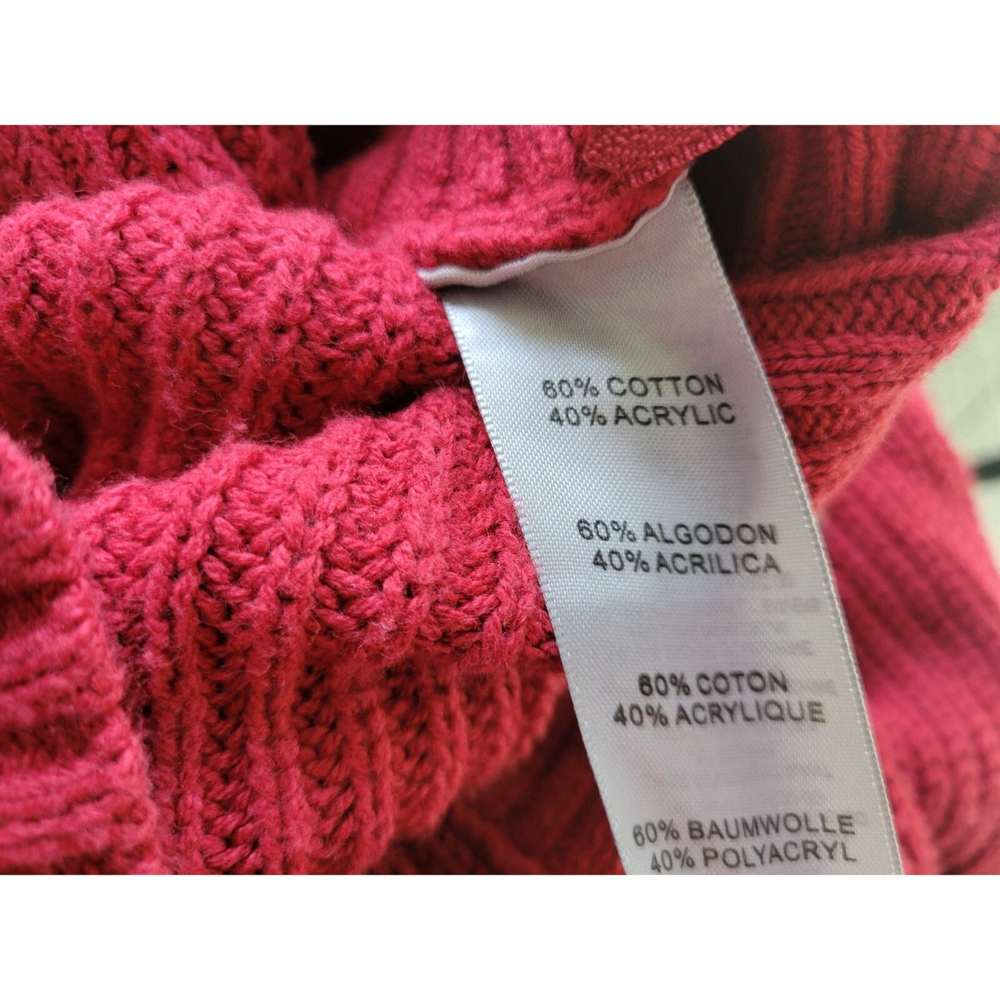 Avenue Womens Sweater 4X Plus Long Sleeve Side Zip Red Cotton Blend Casual