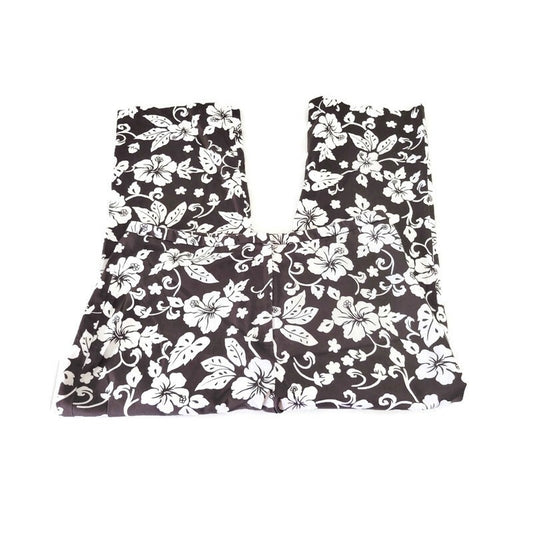Style & Co Womens Pants 18 Plus Capri Brown White Floral Cotton Blend NO POCKETS
